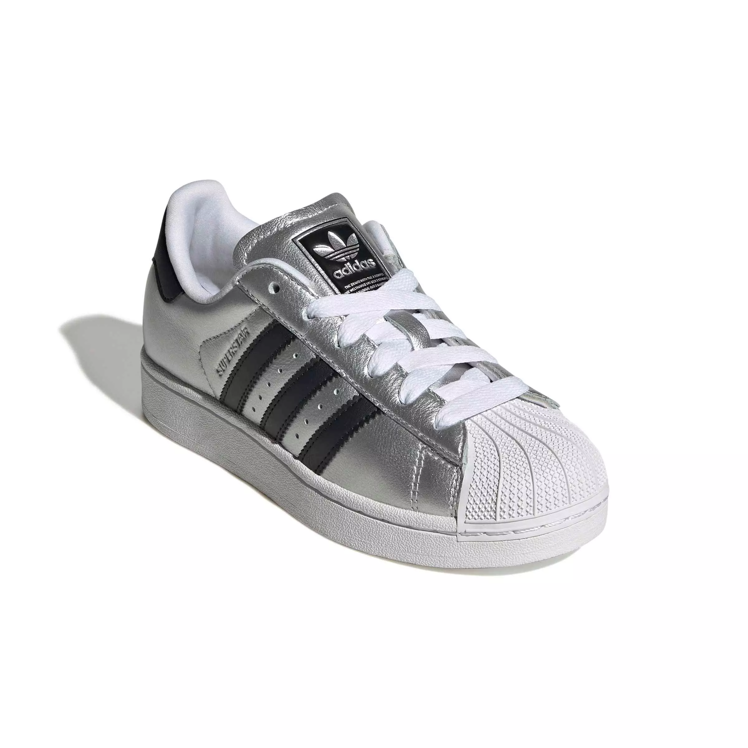 adidas Originals Superstar II "Silver Met/Core Black" Grade School Girls' Shoe - SILVER/BLACK