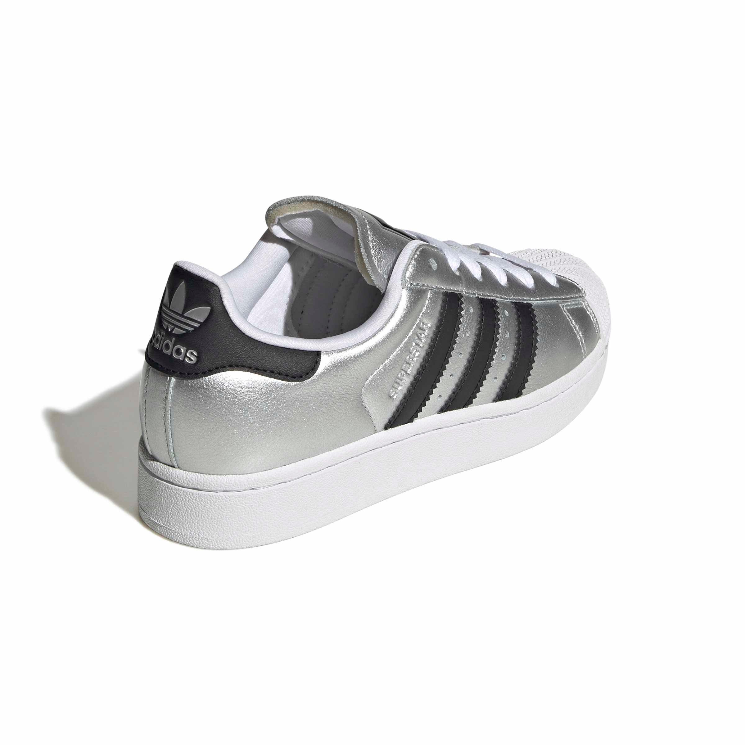 adidas Originals Superstar II "Silver Met/Core Black" Grade School Girls' Shoe - SILVER/BLACK Thumbnail View 4