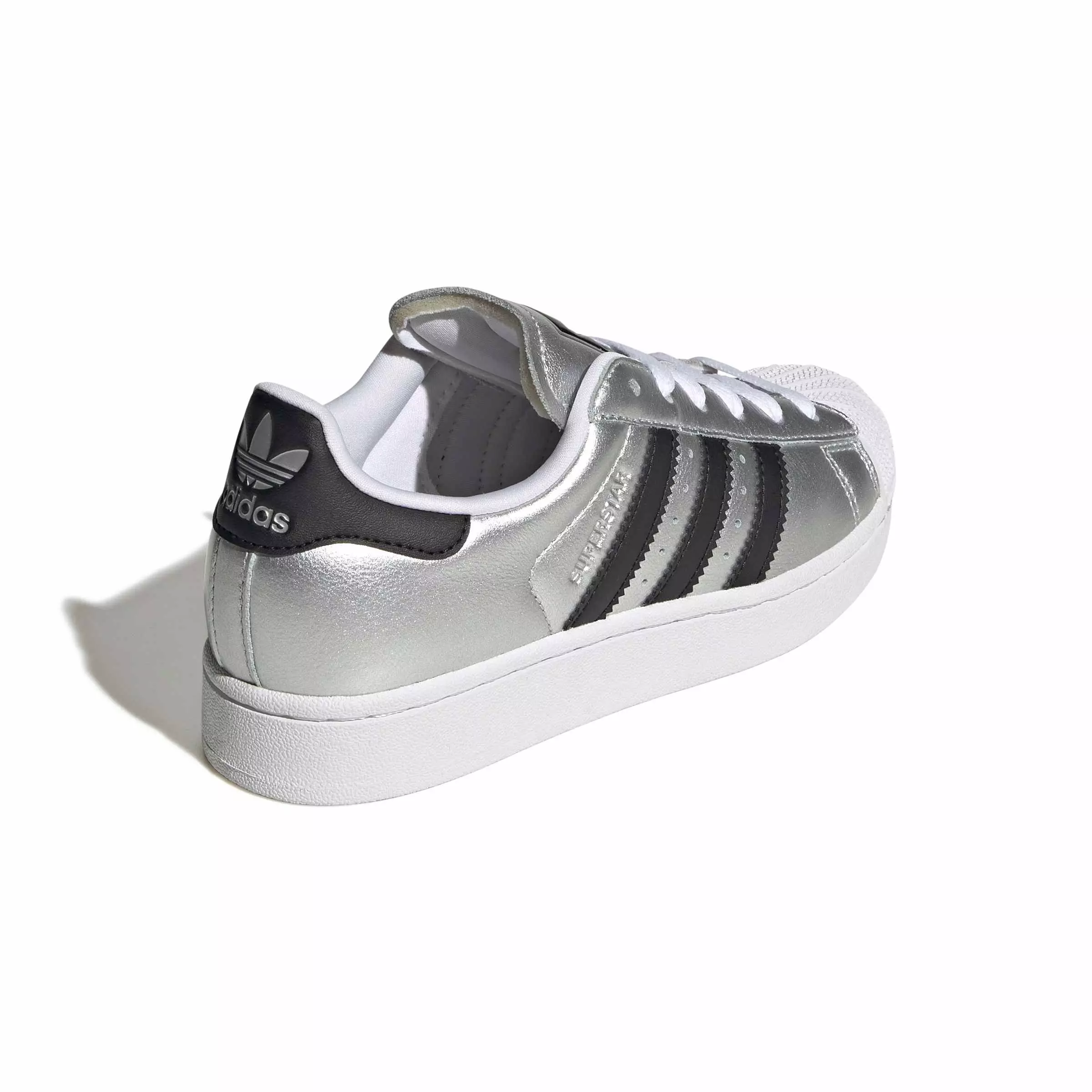 adidas Originals Superstar II "Silver Met/Core Black" Grade School Girls' Shoe - SILVER/BLACK