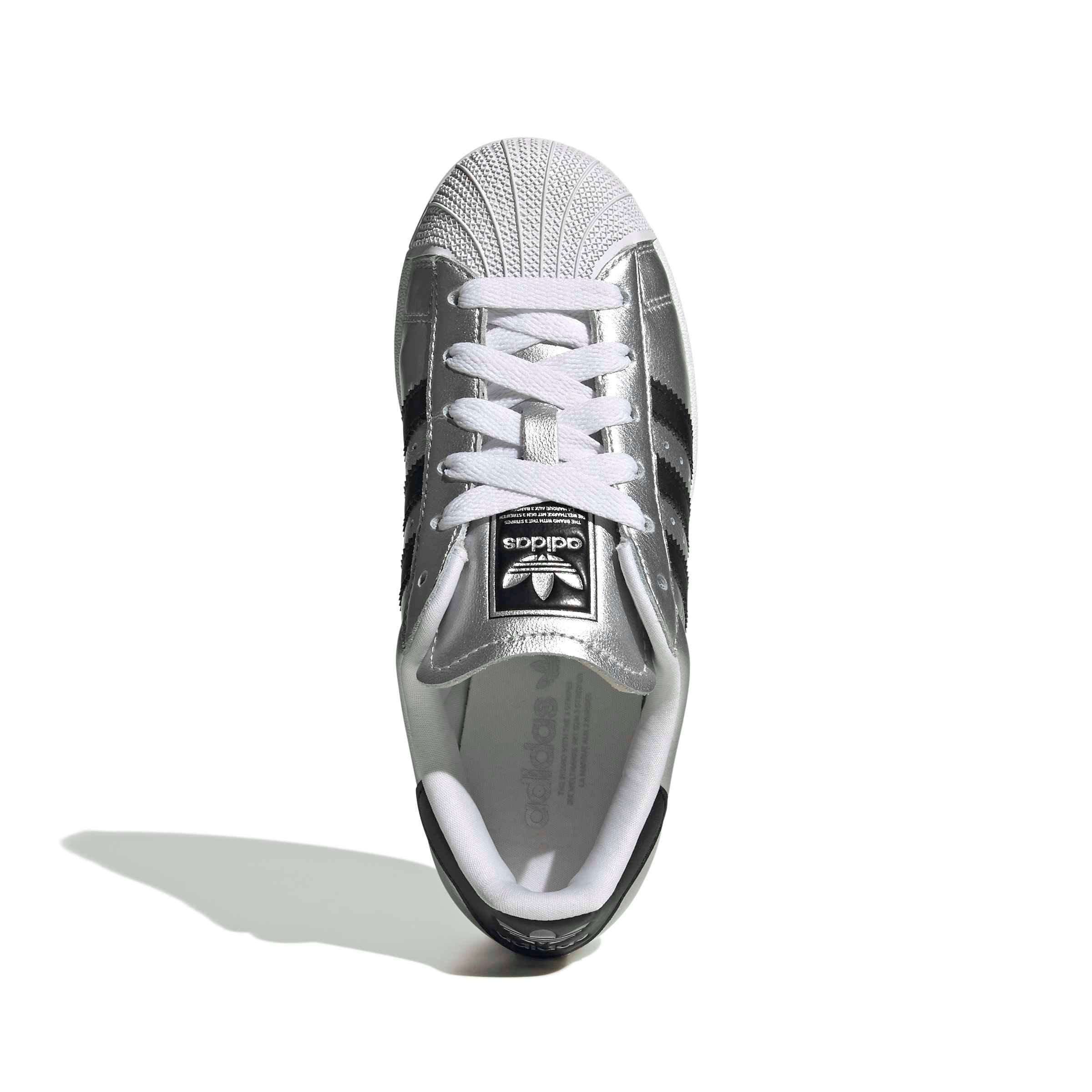 adidas Originals Superstar II "Silver Met/Core Black" Grade School Girls' Shoe - SILVER/BLACK Thumbnail View 5