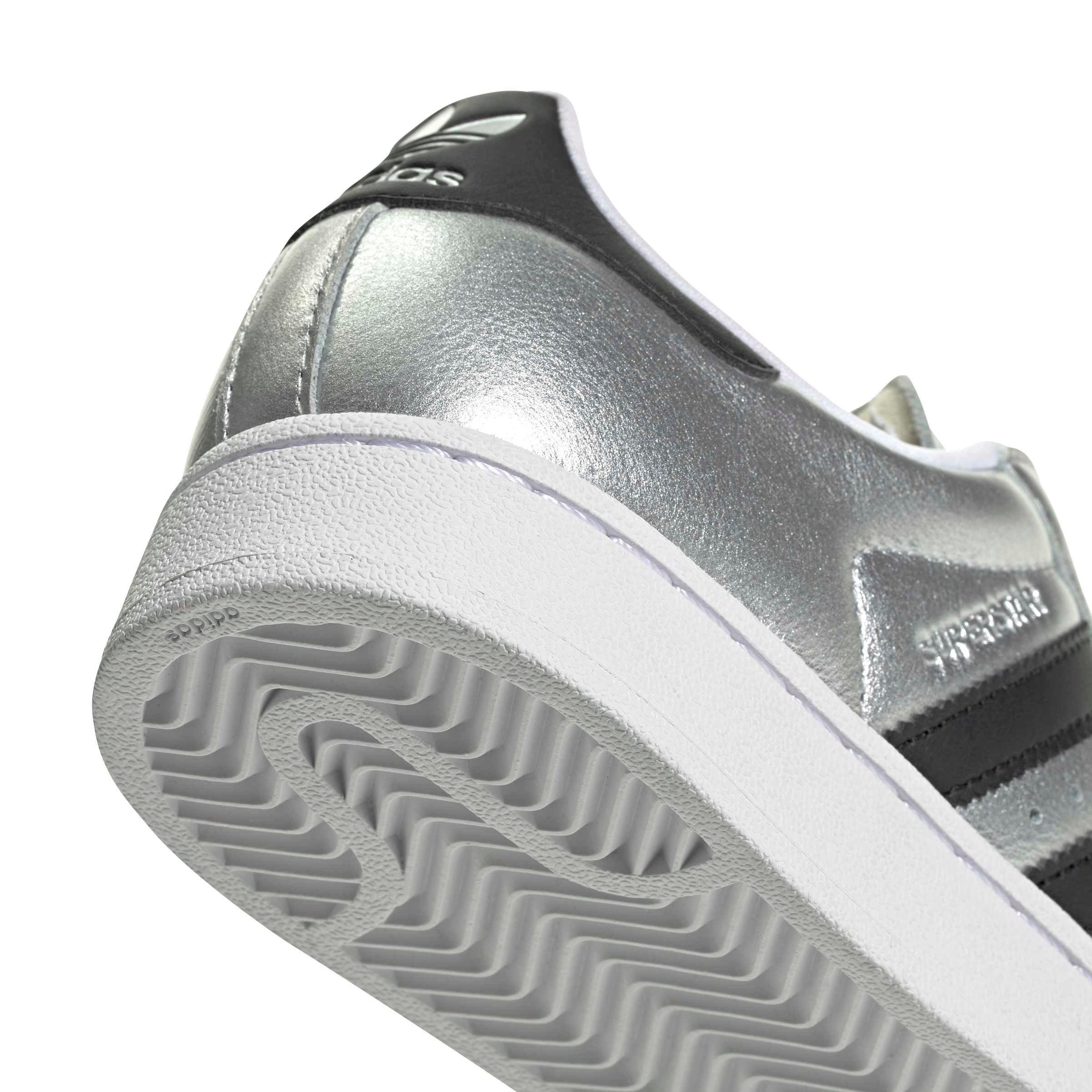 adidas Originals Superstar II "Silver Met/Core Black" Grade School Girls' Shoe - SILVER/BLACK Thumbnail View 7