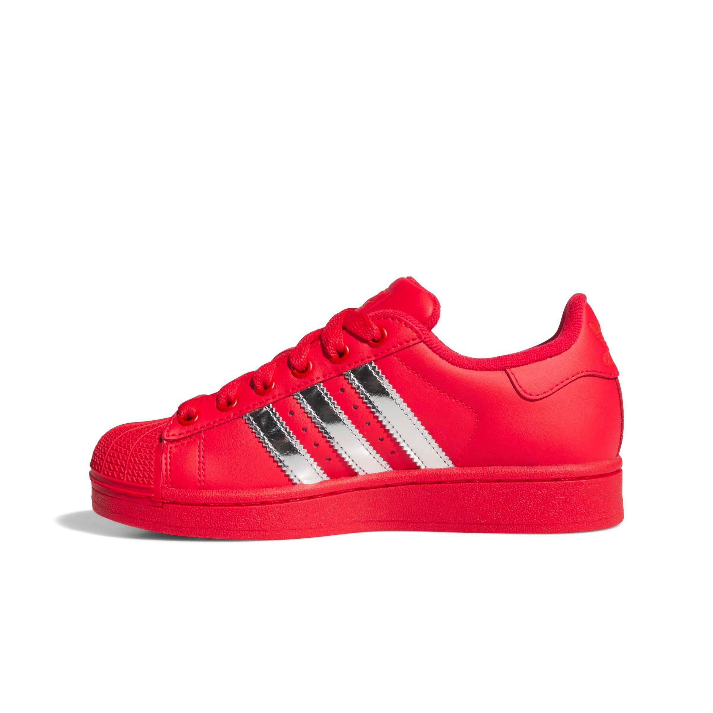 adidas Originals Superstar II "Pure Ruby/Silver Met" Grade School Boys' Shoe - RED/SILVER Thumbnail View 2