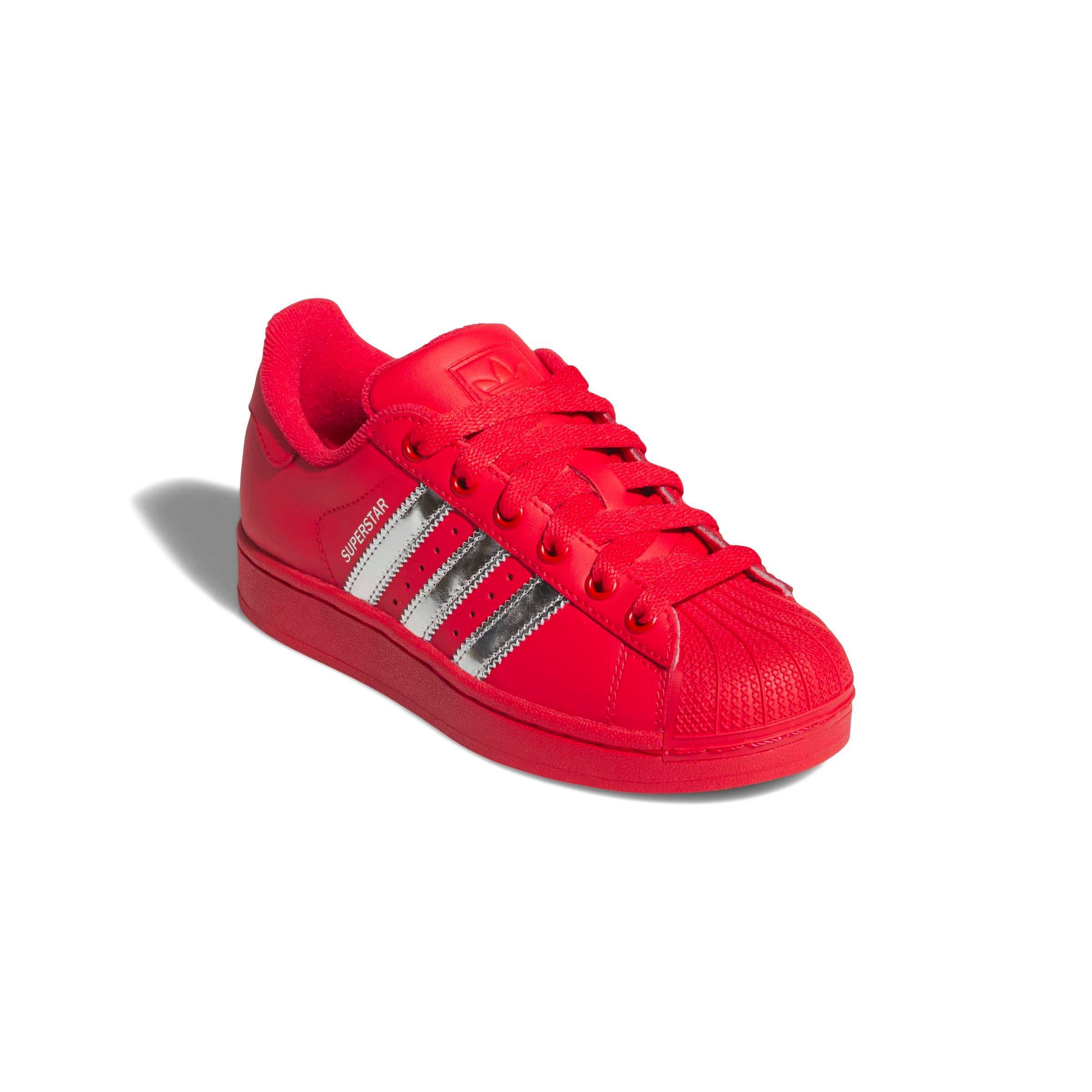 adidas Originals Superstar II "Pure Ruby/Silver Met" Grade School Boys' Shoe - RED/SILVER Thumbnail View 3