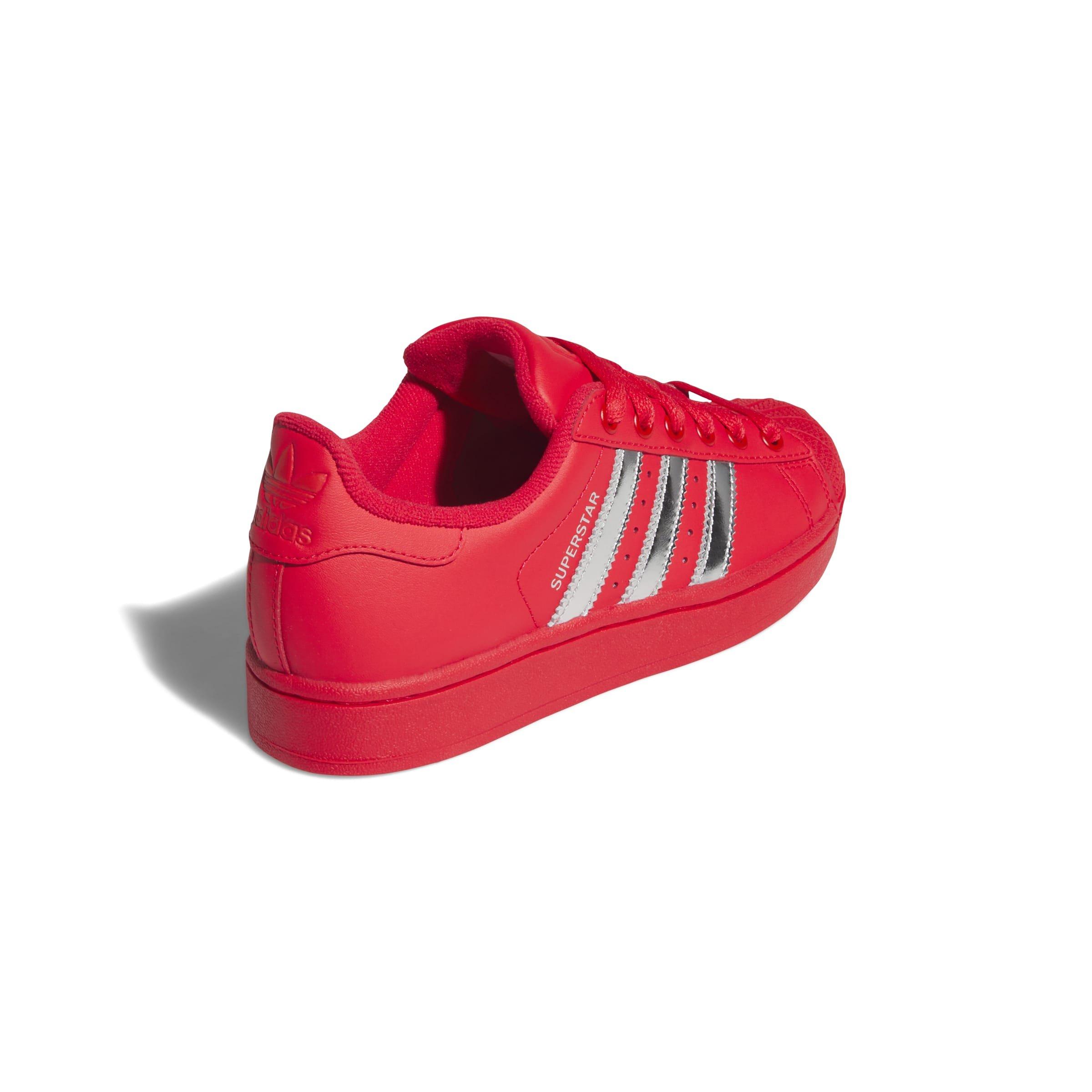 adidas Originals Superstar II "Pure Ruby/Silver Met" Grade School Boys' Shoe - RED/SILVER Thumbnail View 4