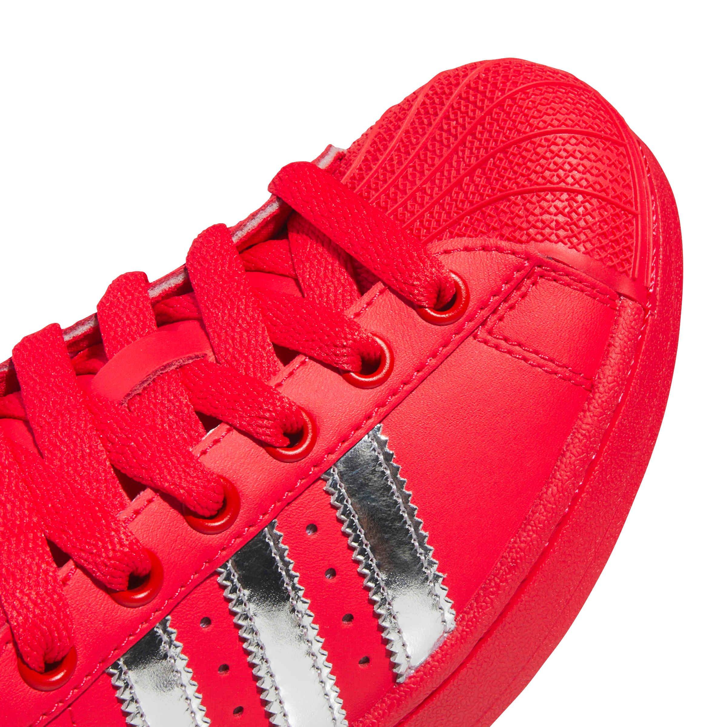 adidas Originals Superstar II "Pure Ruby/Silver Met" Grade School Boys' Shoe - RED/SILVER Thumbnail View 8