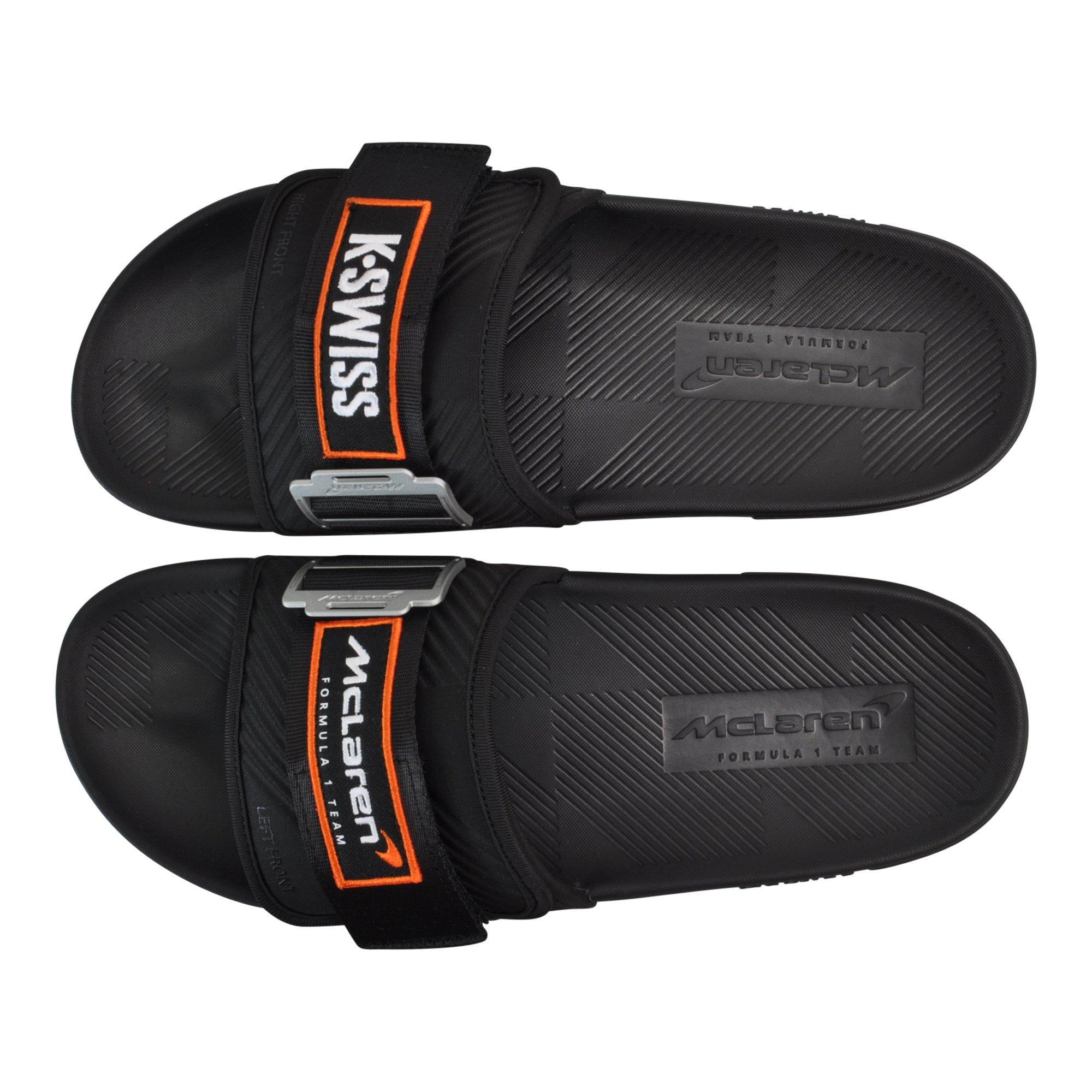 K-Swiss X McLaren "Black/Papaya" Men's Strap Sandal Slide - BLACK/PAPAYA Thumbnail View 3