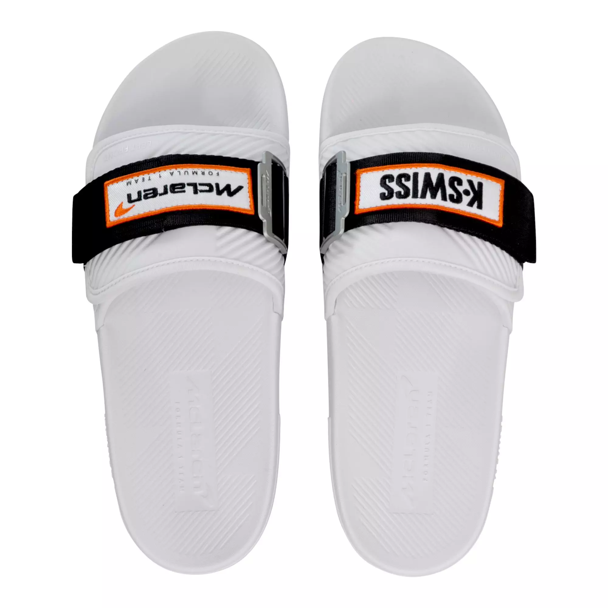 K-Swiss X McLaren "White/Black/Papaya" Men's Strap Sandal Slide - WHITE /BLACK /PAPAYA