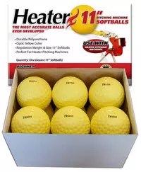 Trend Sports Heater 11” Yellow Dimpled Pitching Machine Softballs - AS SHOWN