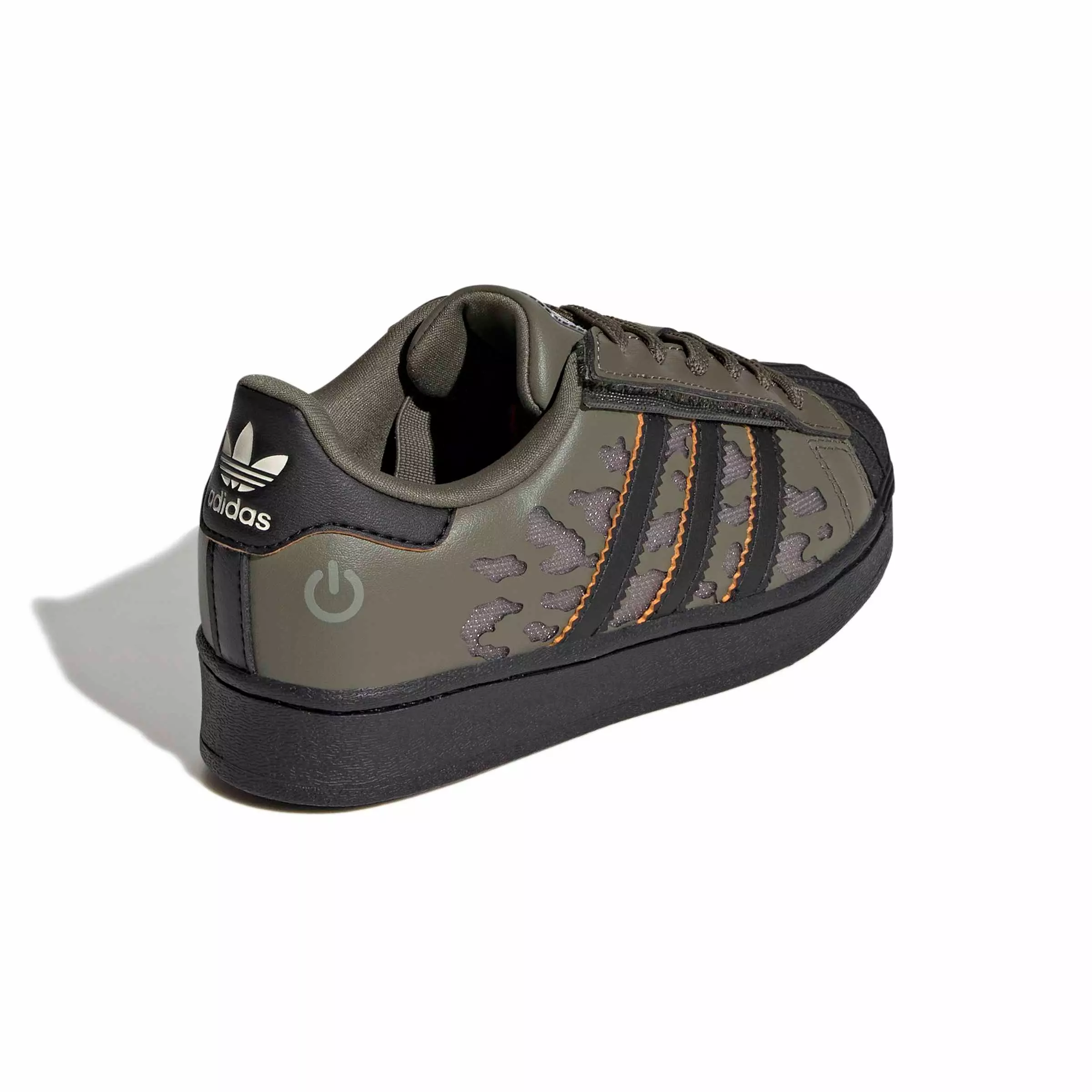 adidas Originals Superstar LED Lights CCEL "Silver Pebble/Olive/Core Black" Preschool Boys' Shoe - SILVER/OLIVE/BLACK