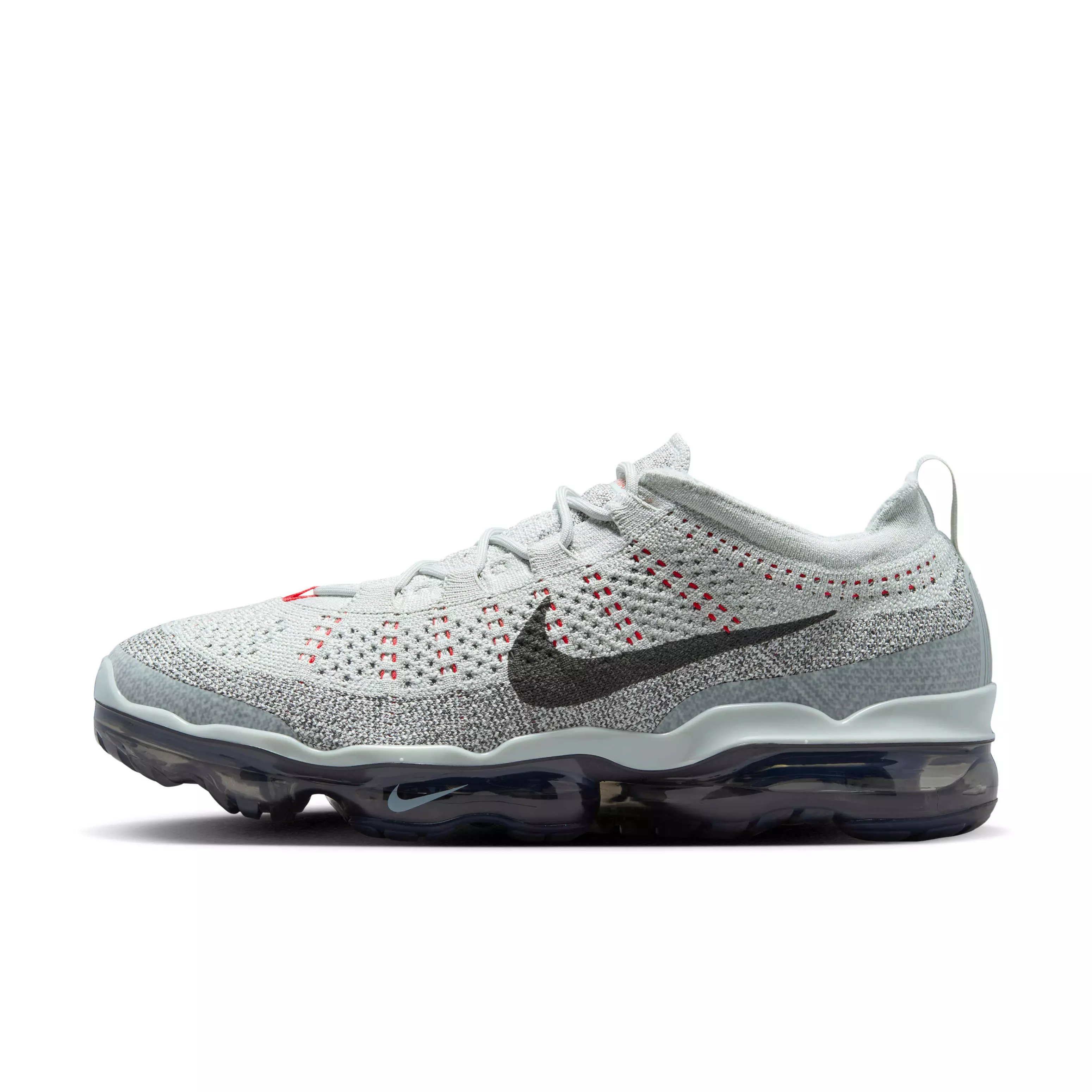 Nike Air VaporMax 2023 Flyknit "Light Silver/Picante Red/Anthracite/Smoke Grey" Men's Shoe - LT SILVER/RED/ANTHRACITE/GREY