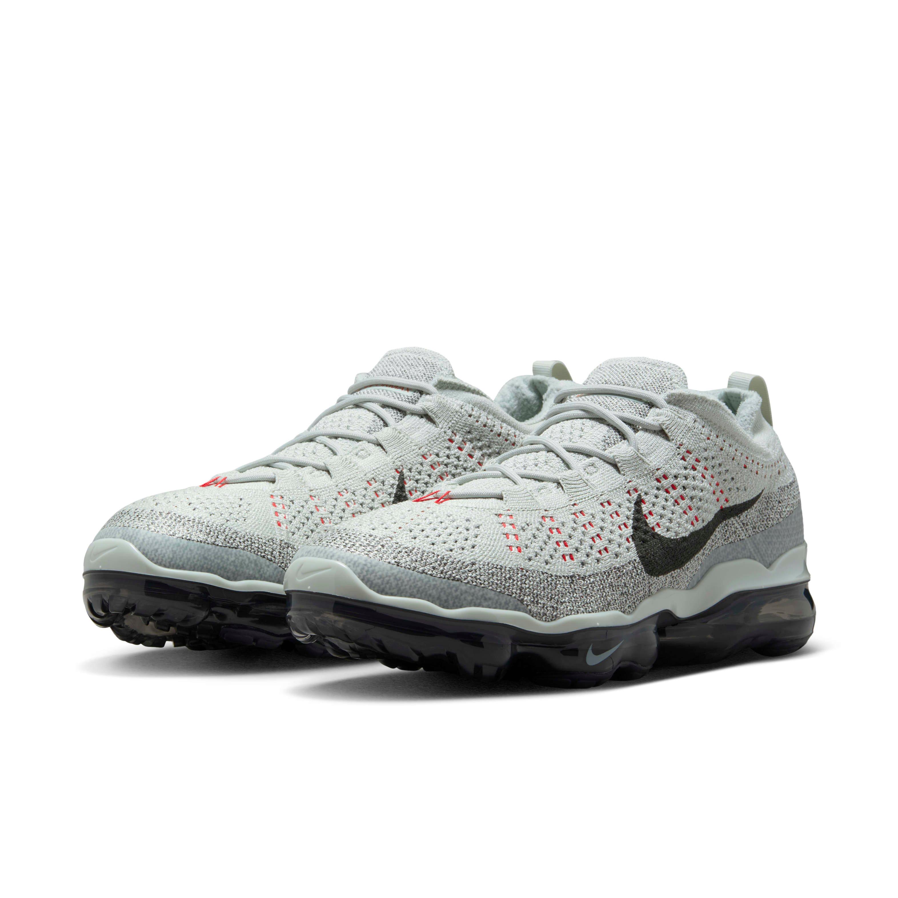Nike Air VaporMax 2023 Flyknit "Light Silver/Picante Red/Anthracite/Smoke Grey" Men's Shoe - LT SILVER/RED/ANTHRACITE/GREY Thumbnail View 3
