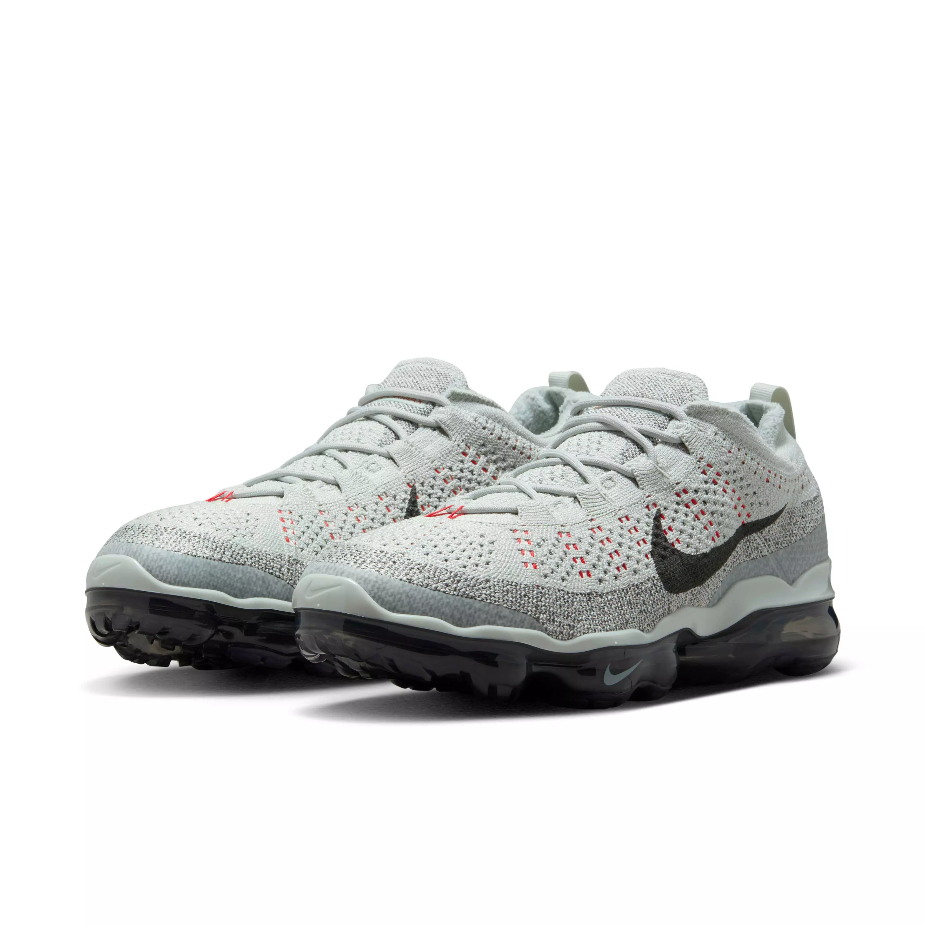 Nike Air VaporMax 2023 Flyknit "Light Silver/Picante Red/Anthracite/Smoke Grey" Men's Shoe - LT SILVER/RED/ANTHRACITE/GREY