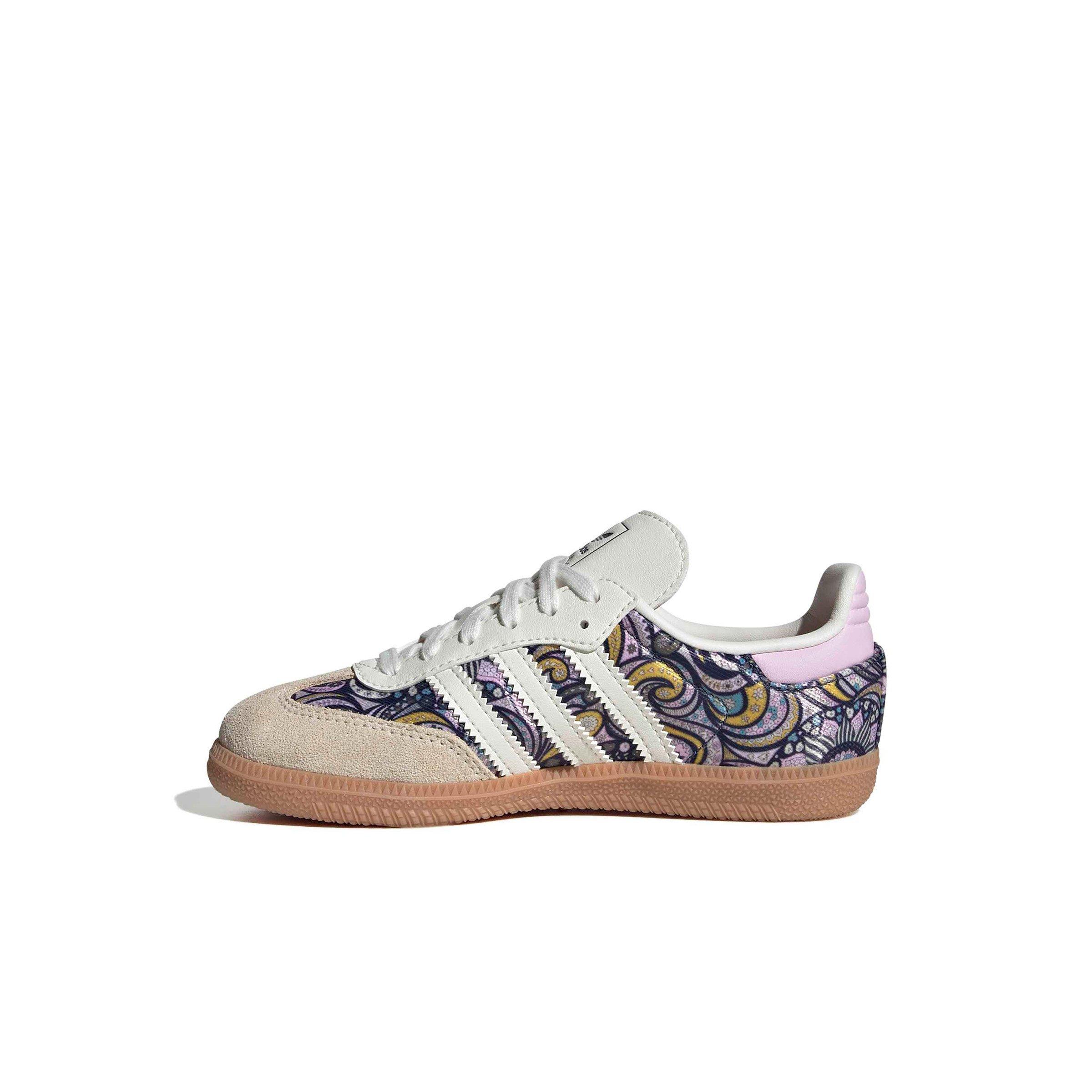 adidas Originals Liberty Samba OG Preschool Girls' "Core White/Orchid Fusion/Gum 2" Shoe
