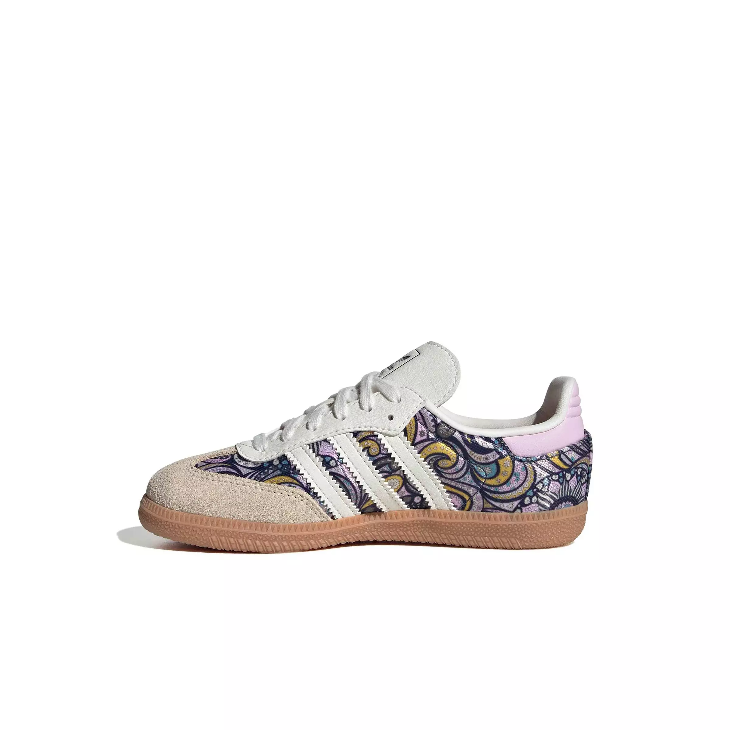 adidas Originals Liberty Samba OG "Core White/Orchid Fusion/Gum 2" Preschool Girls' Shoe - WHITE/ORCHID/GUM