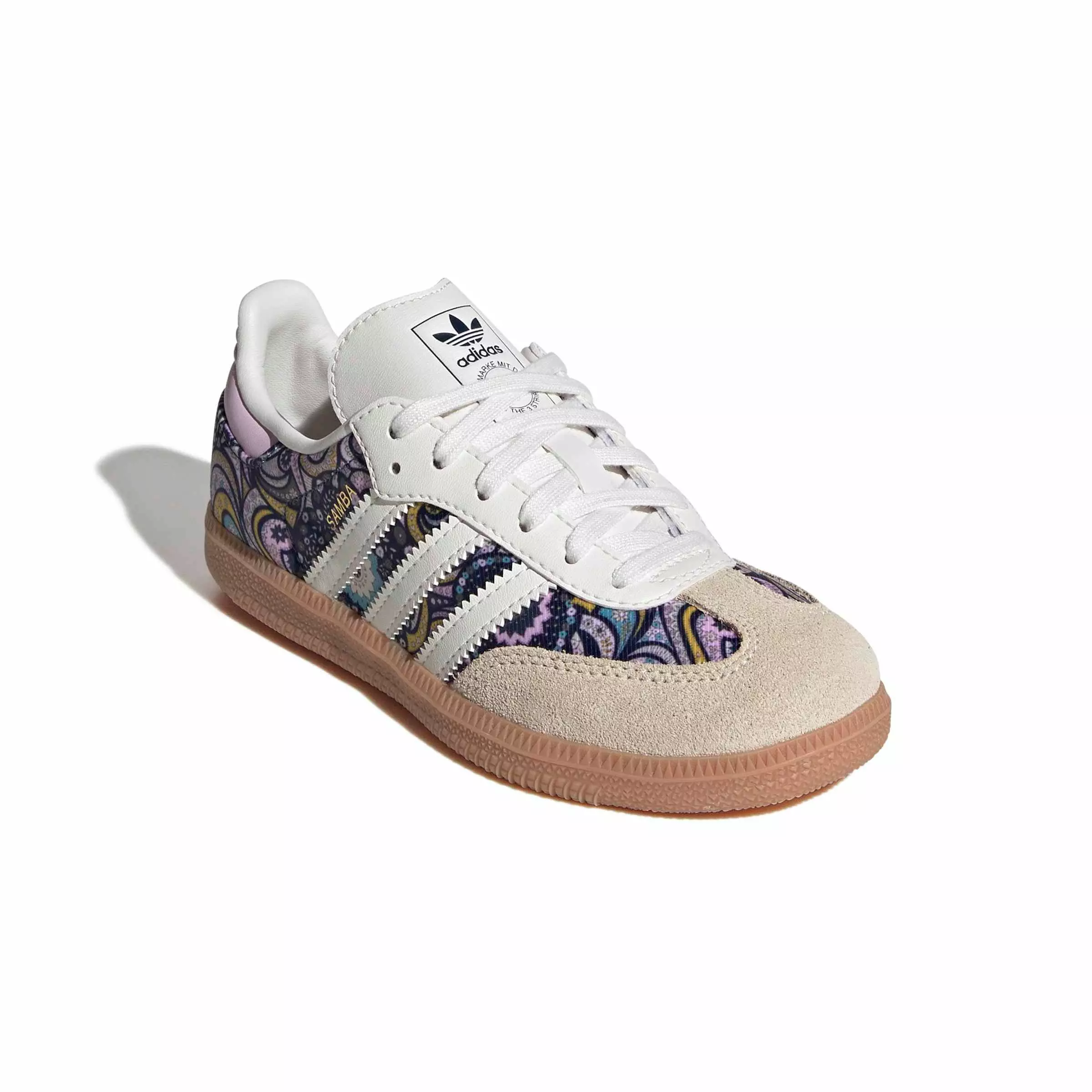 adidas Originals Liberty Samba OG "Core White/Orchid Fusion/Gum 2" Preschool Girls' Shoe - WHITE/ORCHID/GUM