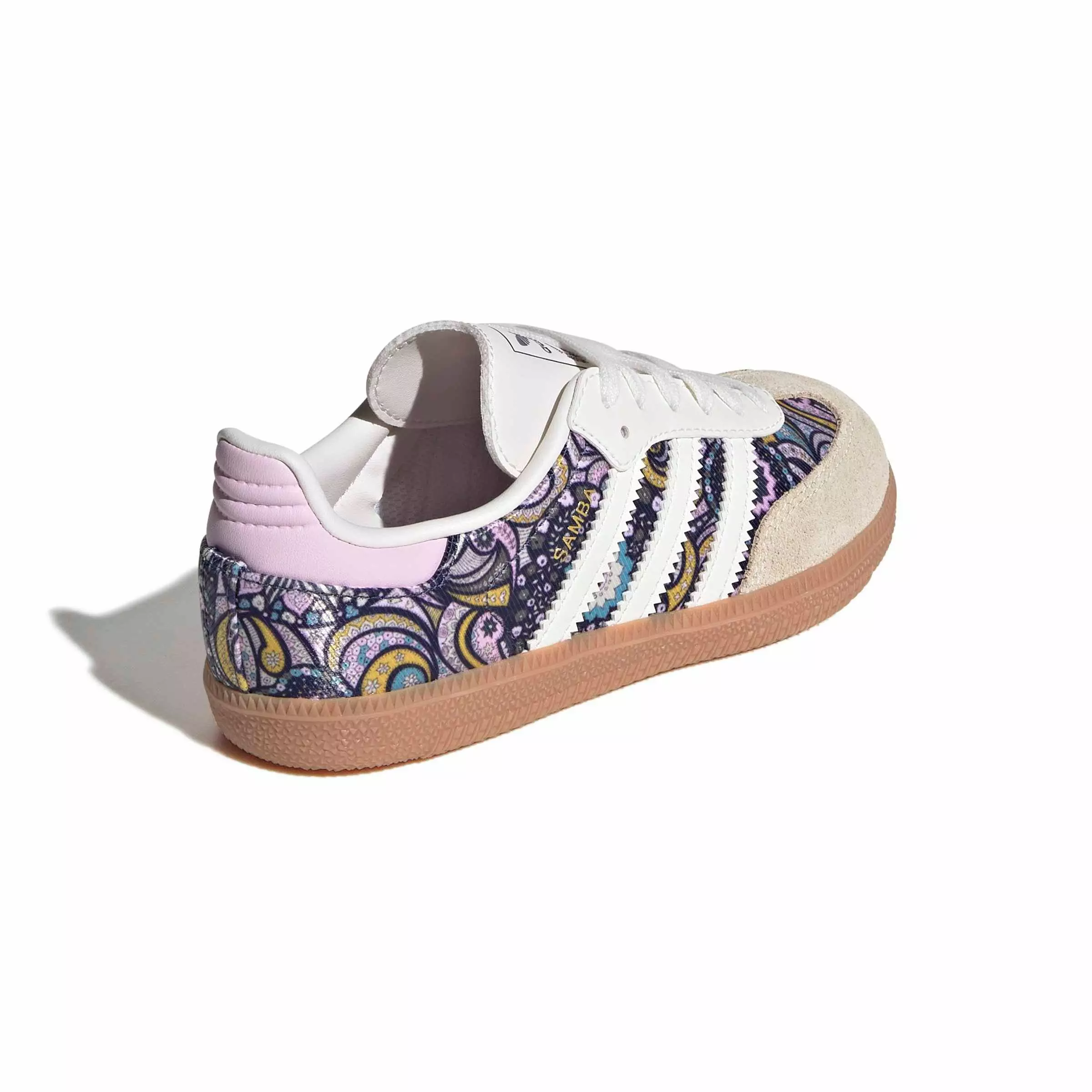 adidas Originals Liberty Samba OG "Core White/Orchid Fusion/Gum 2" Preschool Girls' Shoe - WHITE/ORCHID/GUM