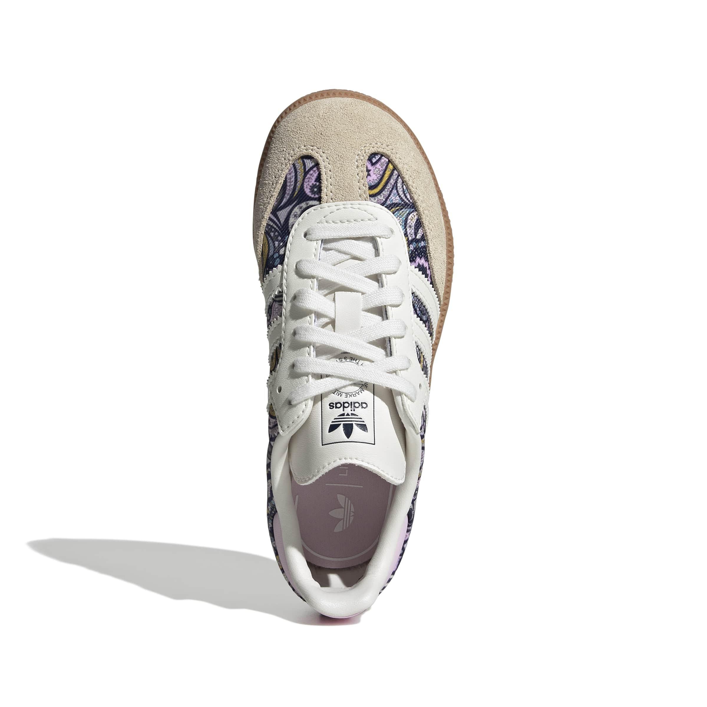 adidas Originals Liberty Samba OG "Core White/Orchid Fusion/Gum 2" Preschool Girls' Shoe - WHITE/ORCHID/GUM Thumbnail View 5