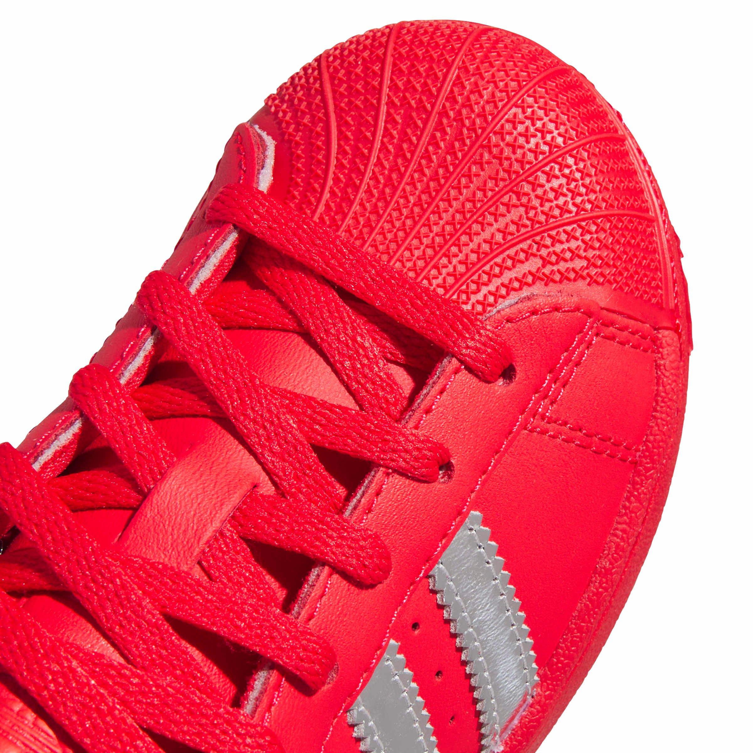 adidas Originals Superstar II "Pure Ruby/Silver Met" Preschool Boys' Shoe - RED/SILVER Thumbnail View 7