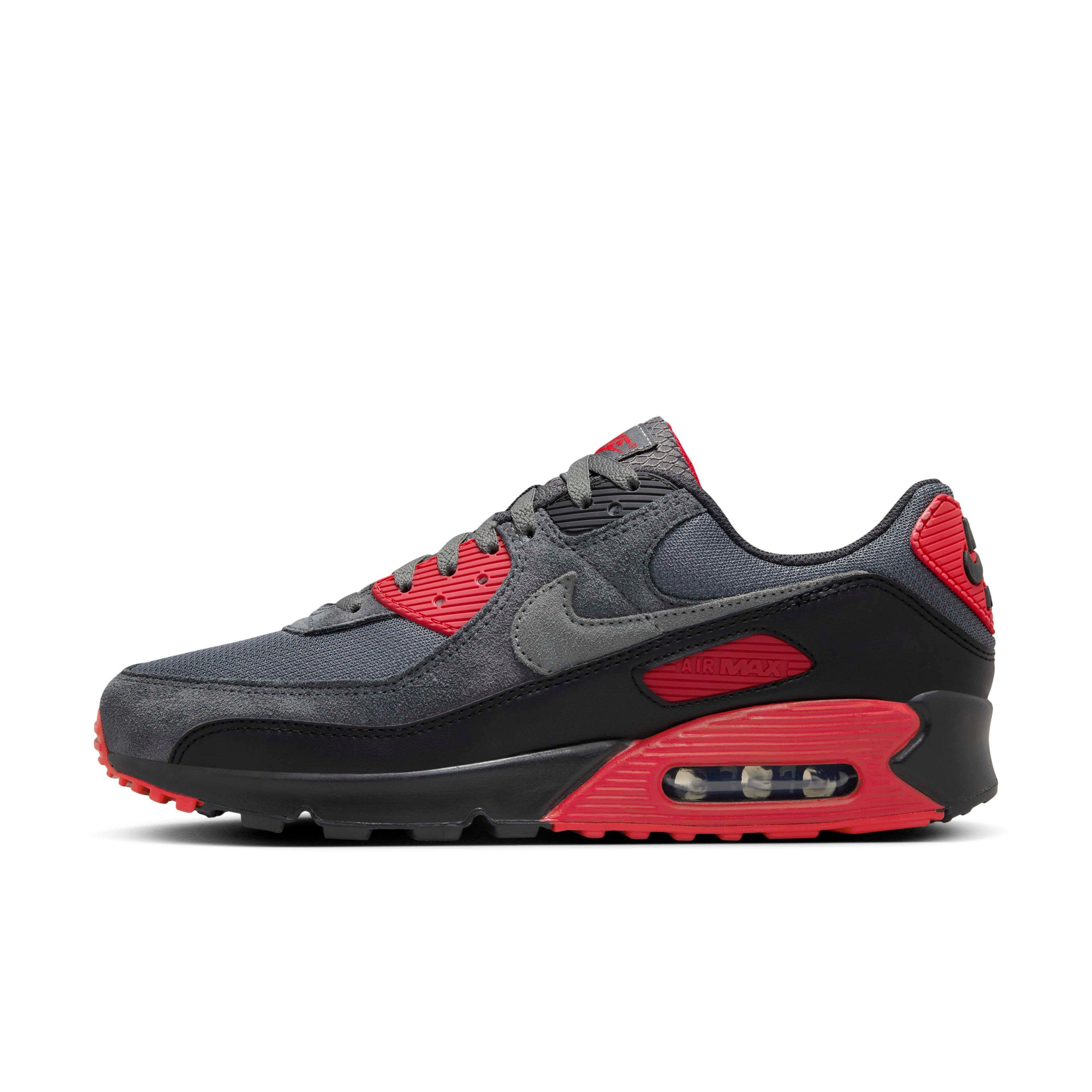 Nike Air Max 90 "Black/Iron Grey/Fire Red/Smoke Grey" Men's Shoe - BLACK/GREY/RED/GREY Thumbnail View 2