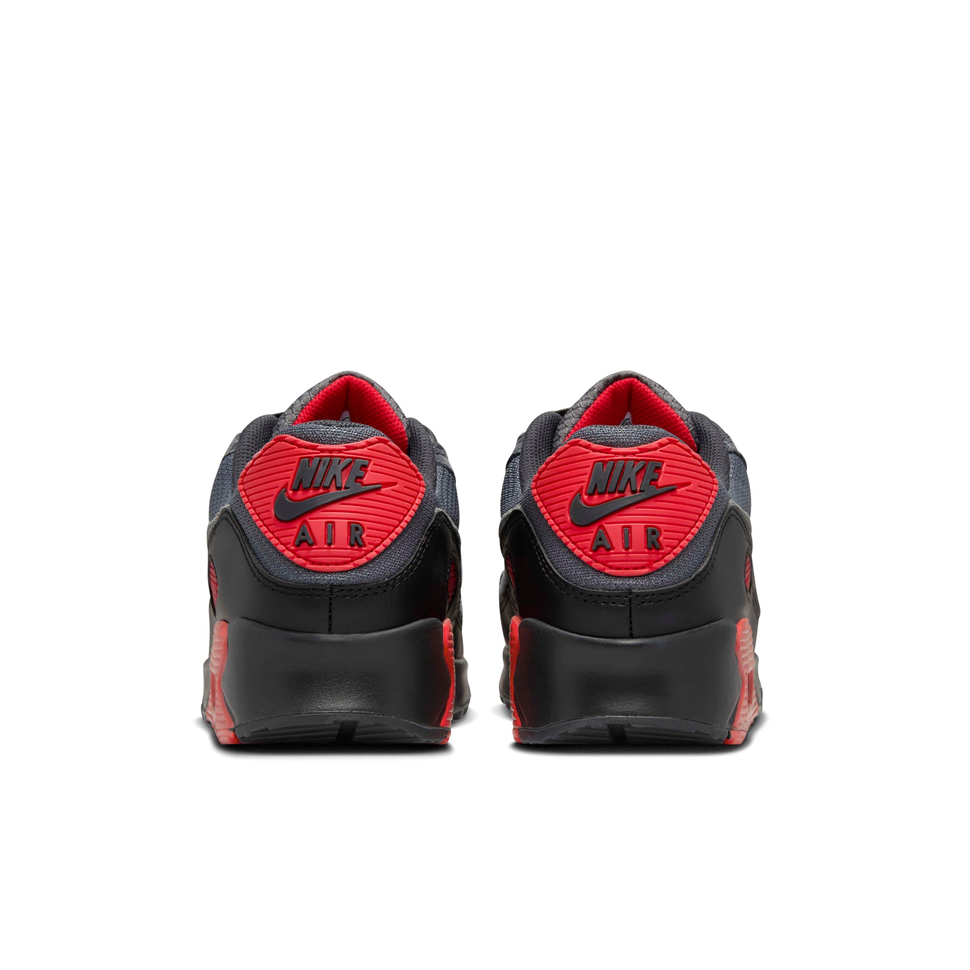 Nike Air Max 90 "Black/Iron Grey/Fire Red/Smoke Grey" Men's Shoe - BLACK/GREY/RED/GREY Thumbnail View 5