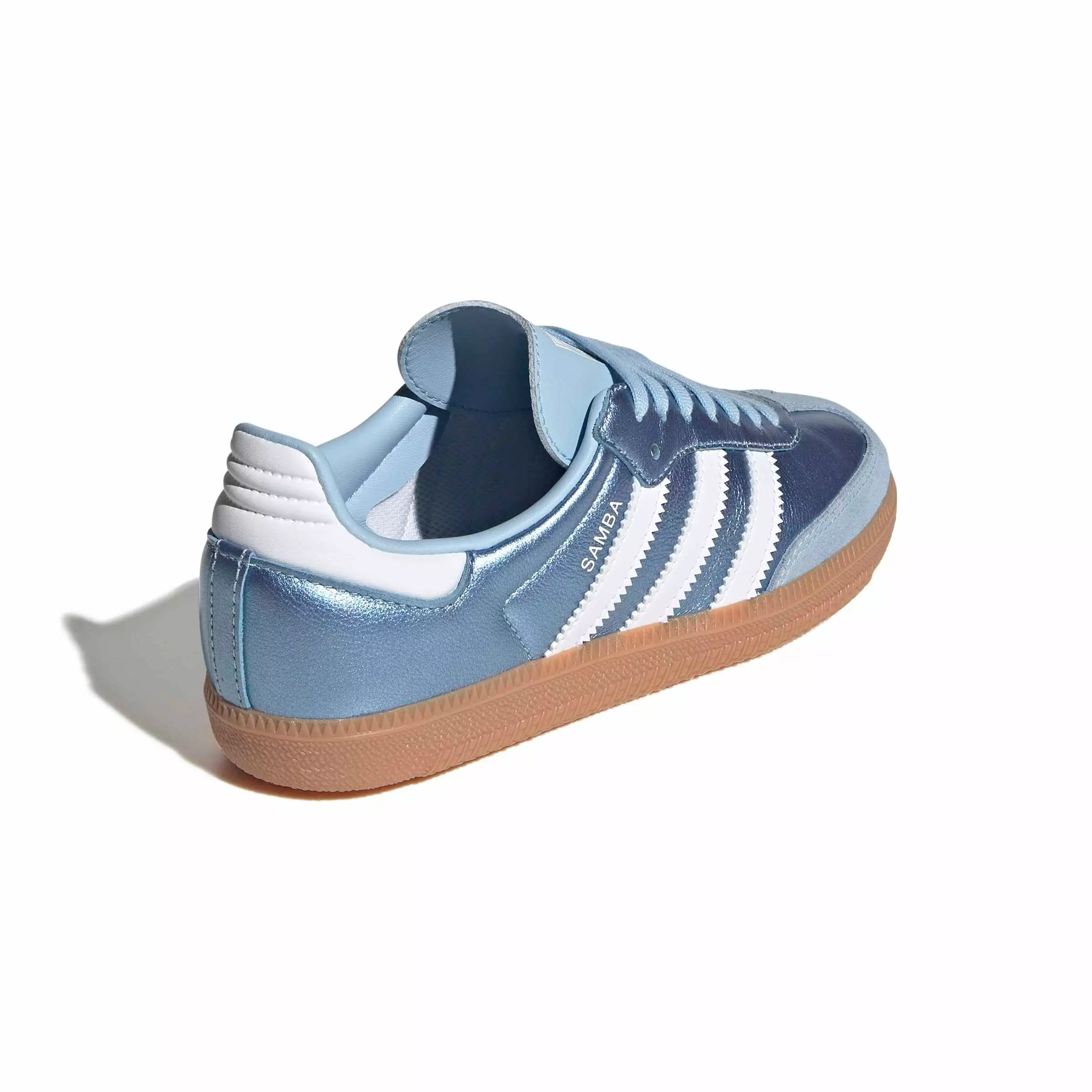 adidas Originals Samba OG "Clear Sky/Ftwr White/Gum 2" Grade School Girls' Shoe - BLUE/WHITE/BROWN