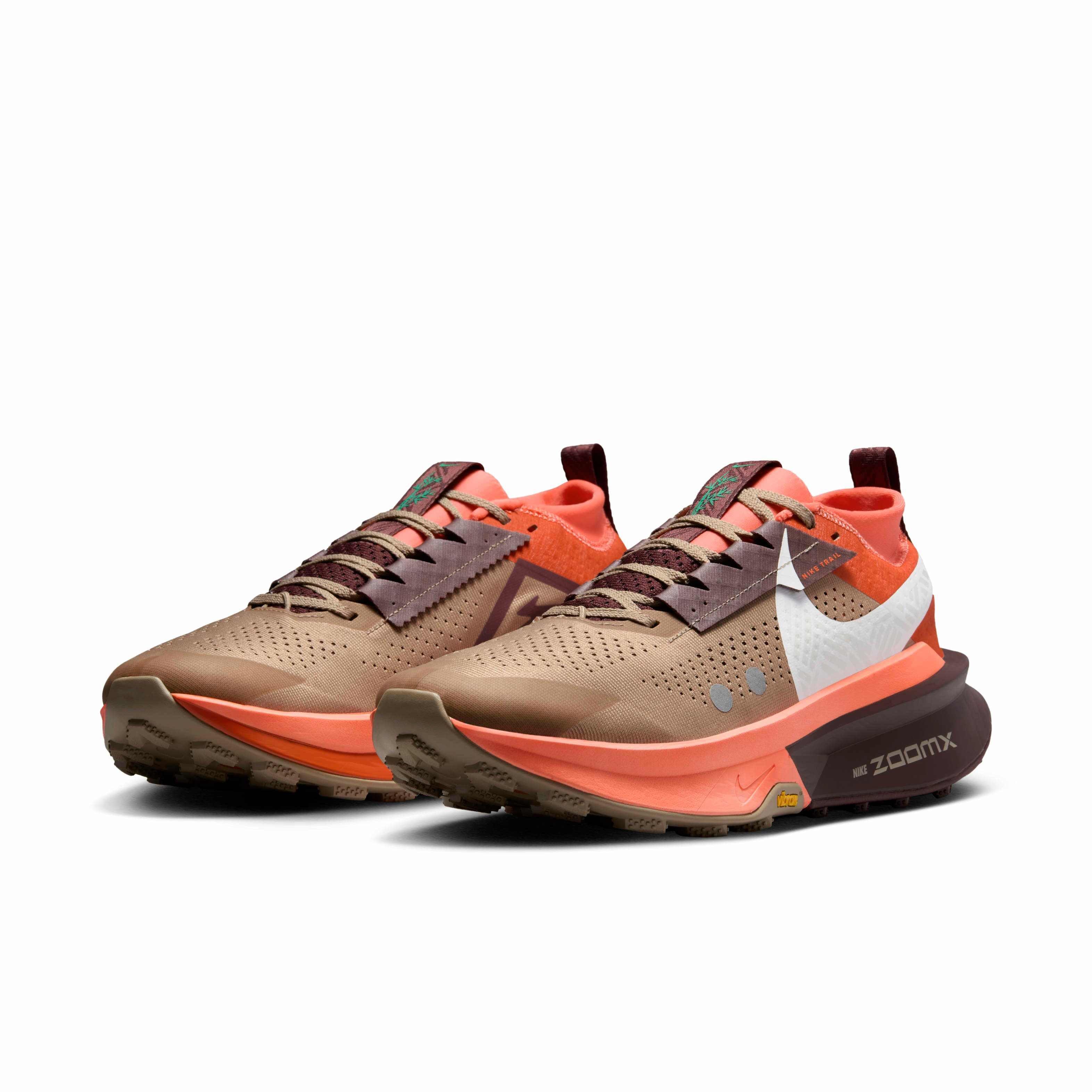 Nike Zegama 2 "Khaki/Hyper Crimson/Burgundy Crush/White" Men's Trail Running Shoe - KHAKI/CRIMSON/BURGUNDY/WHITE Thumbnail View 3