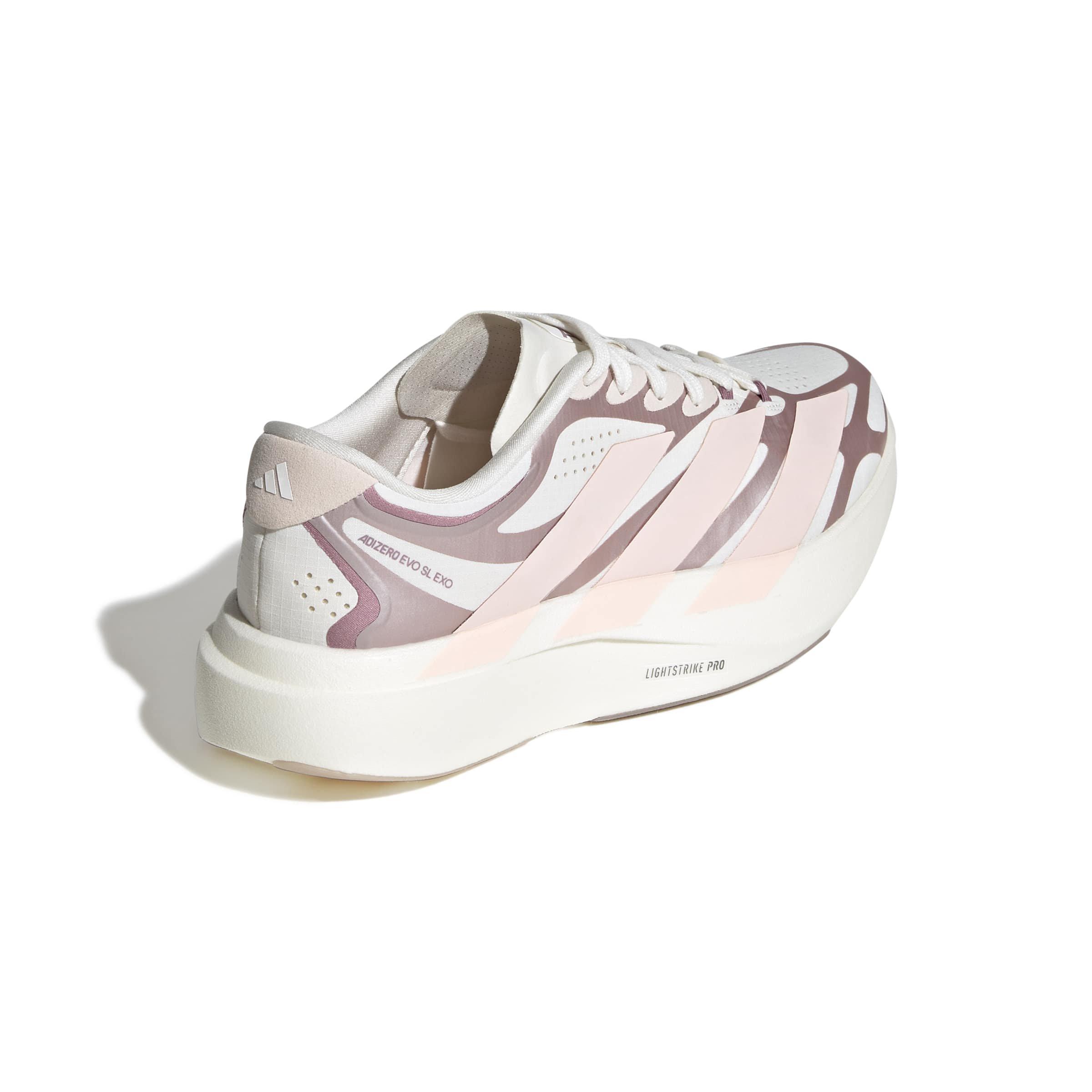 adidas Adizero EVO SL Exo LIGHTSTRIKEPRO "Cloud White/Blush Pink/Vapour Grey" Women's Running Shoe - WHITE/PINK/GREY Thumbnail View 4