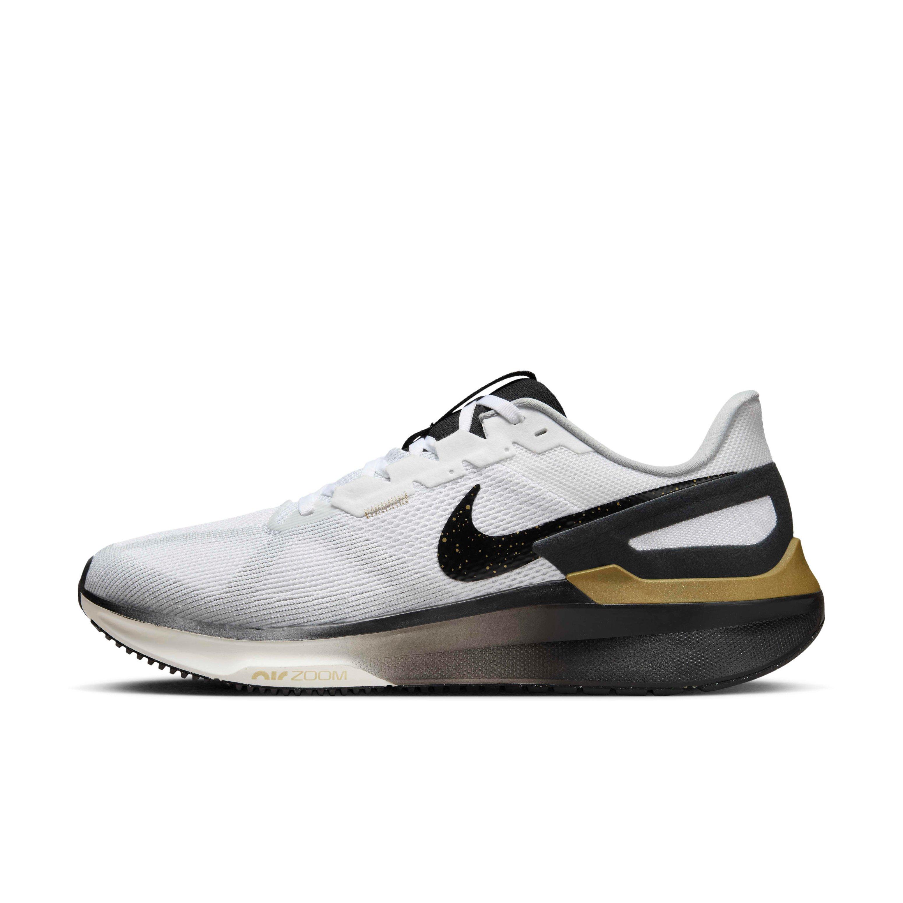 Nike Structure 25 "White/Metallic Gold/Light Smoke Grey/Black" Men's Running Shoe - WHITE/GOLD/LT GREY/BLACK Thumbnail View 2