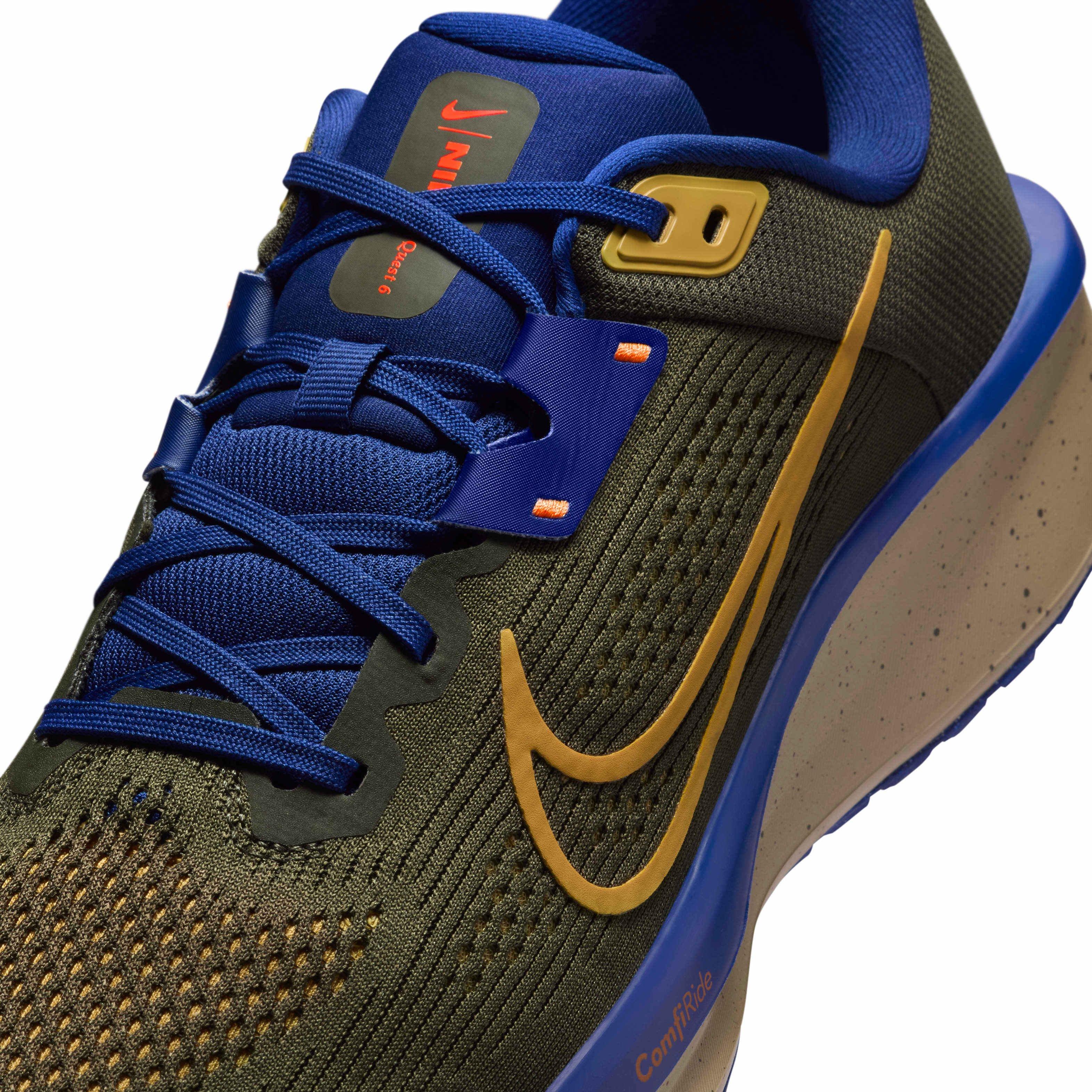 Nike Quest 6 "Cargo Khaki/Deep Royal Blue/Neutral Olive/Infinite Gold" Men's Running Shoe - KHAKI/BLUE/OLIVE/GOLD Thumbnail View 7