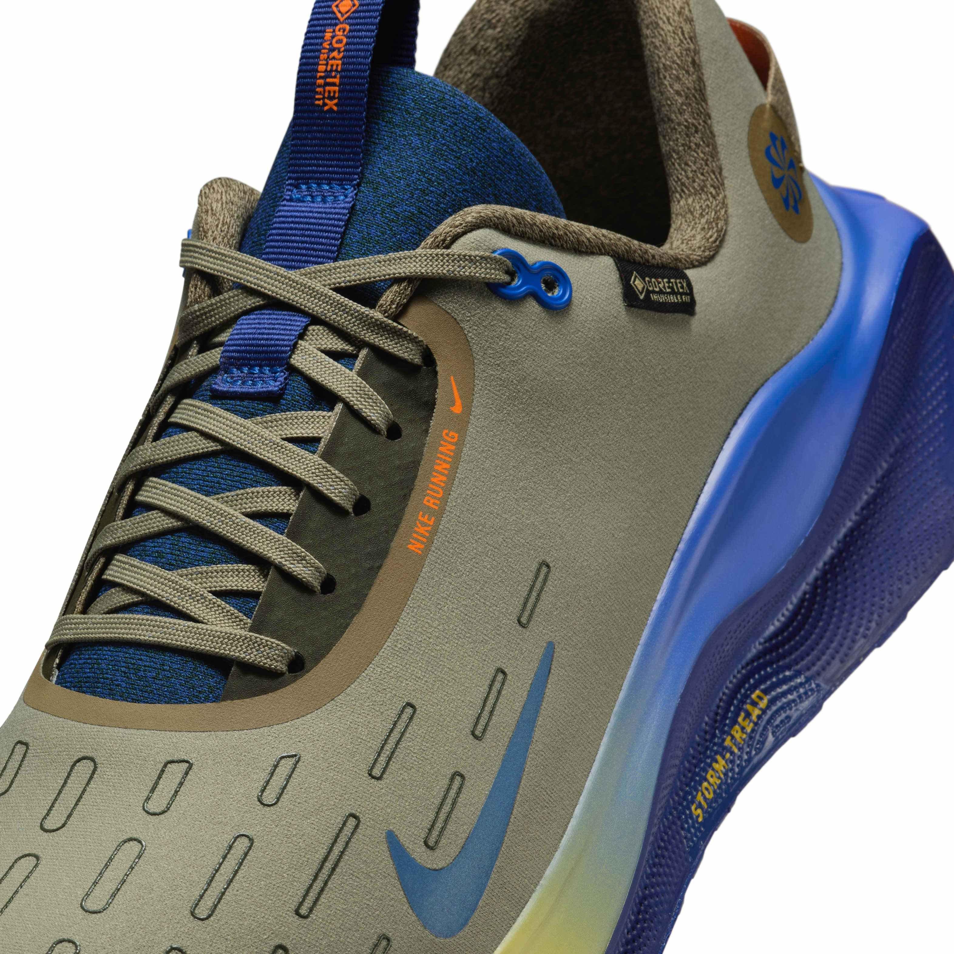 Nike InfinityRN 4 GORE-TEX "Neutral Olive/Racer Blue/Cargo Khaki/Thunder Blue" Men's Running Shoe - OLIVE/BLUE/KHAKI/BLUE Thumbnail View 7