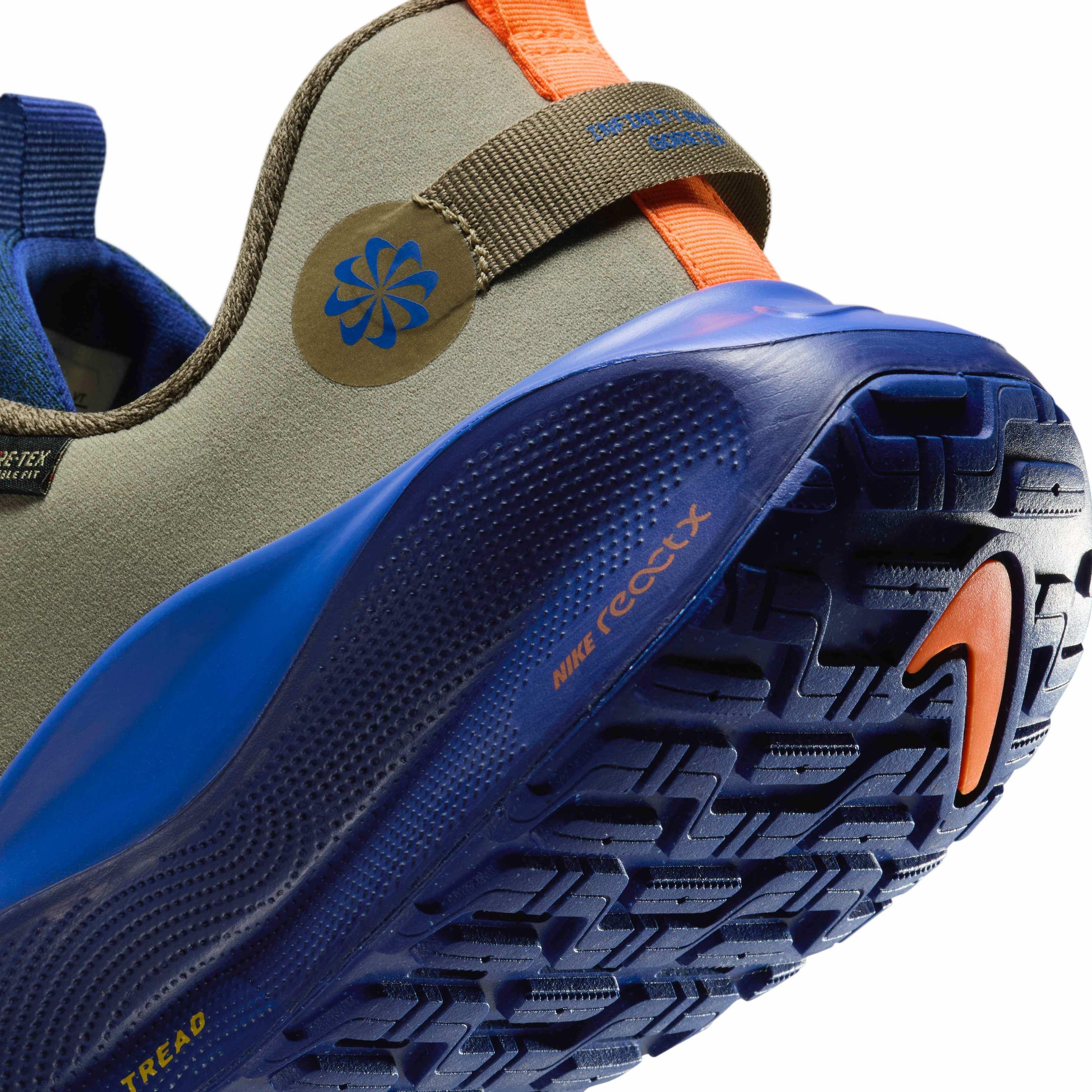 Nike InfinityRN 4 GORE-TEX "Neutral Olive/Racer Blue/Cargo Khaki/Thunder Blue" Men's Running Shoe - OLIVE/BLUE/KHAKI/BLUE Thumbnail View 8