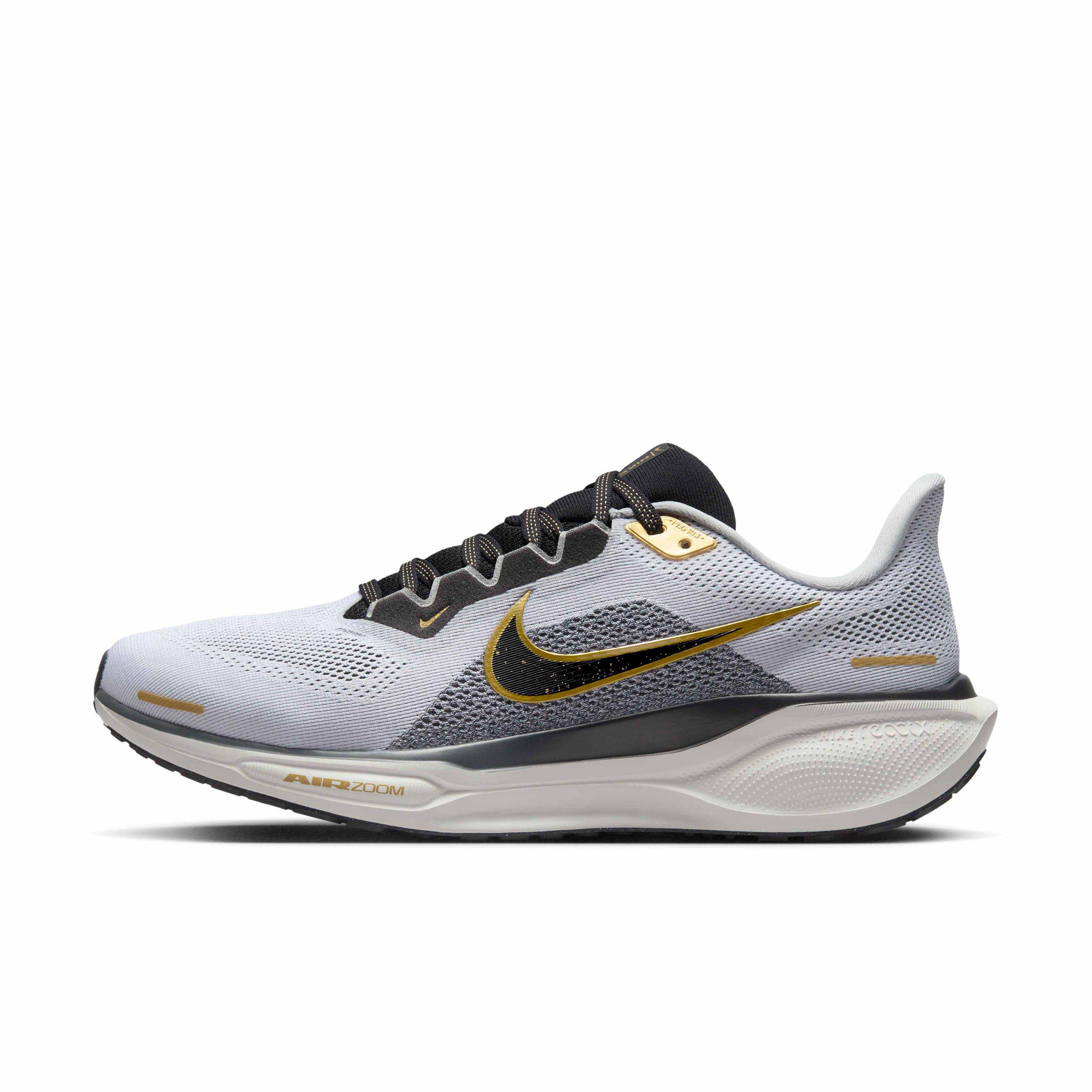 Nike Pegasus 41 "White/Metallic Gold/Light Smoke Grey/Black" Men's Running Shoe - WHITE/GOLD/LT GREY/BLACK Thumbnail View 2