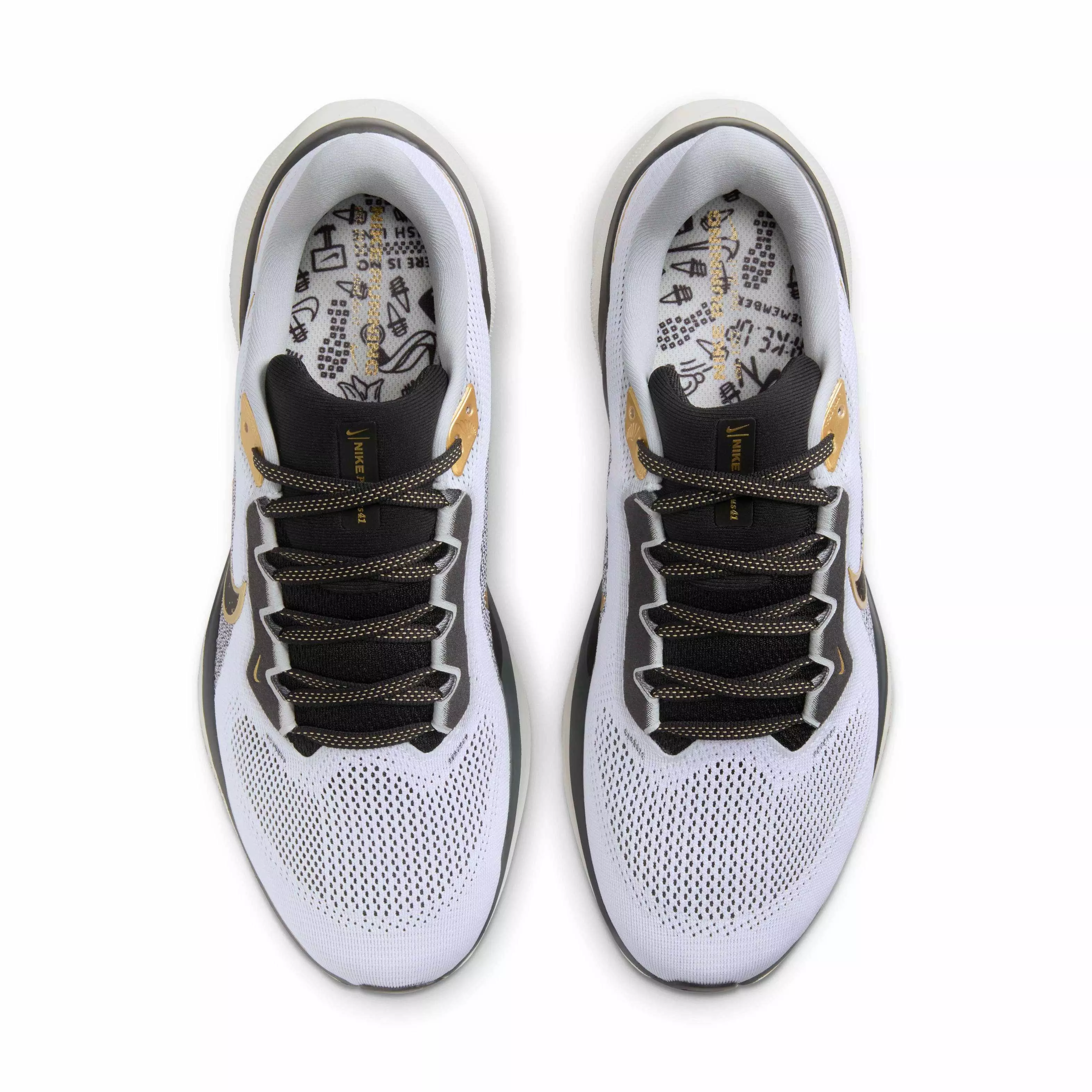 Nike Pegasus 41 "White/Metallic Gold/Light Smoke Grey/Black" Men's Running Shoe - WHITE/GOLD/LT GREY/BLACK