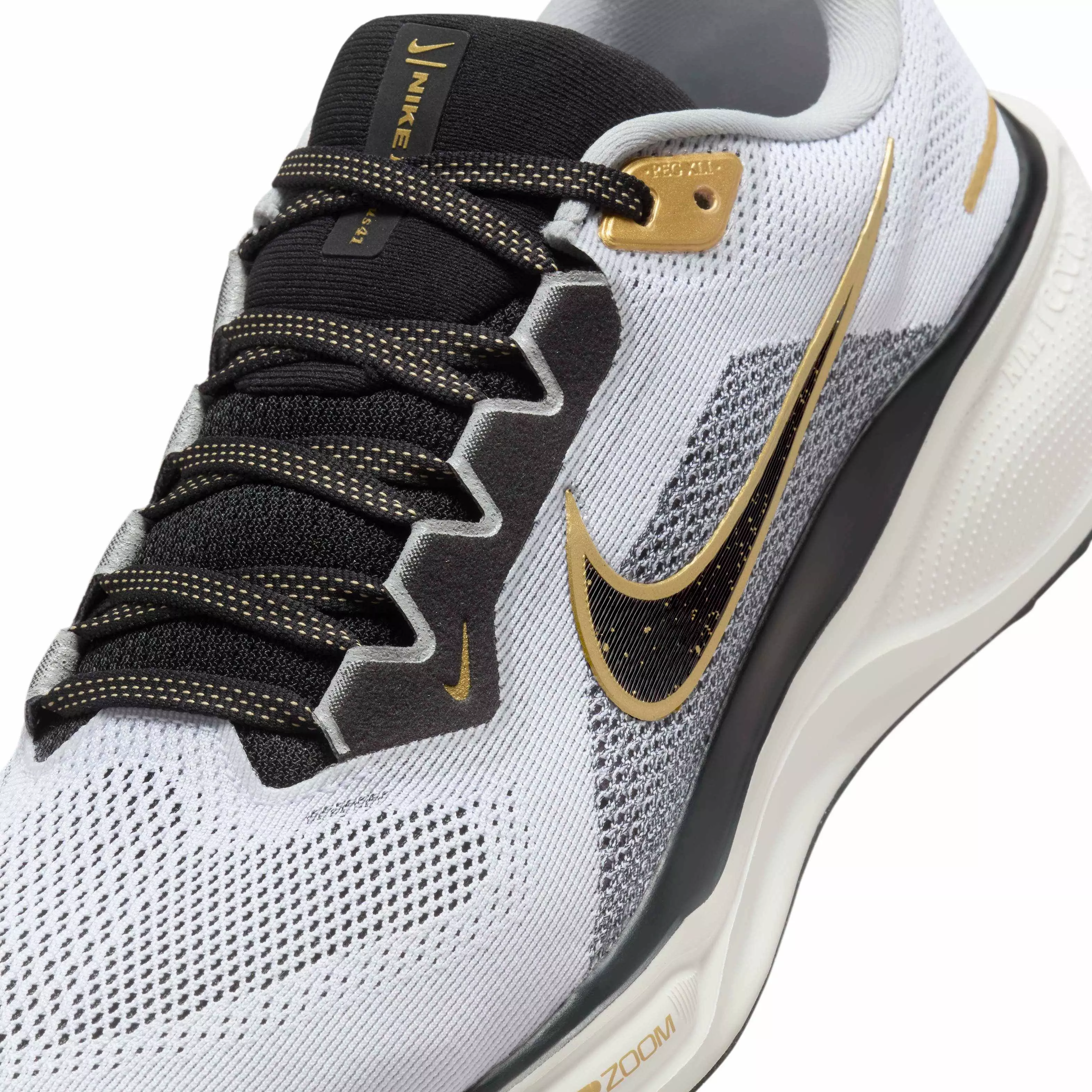 Nike Pegasus 41 "White/Metallic Gold/Light Smoke Grey/Black" Men's Running Shoe - WHITE/GOLD/LT GREY/BLACK
