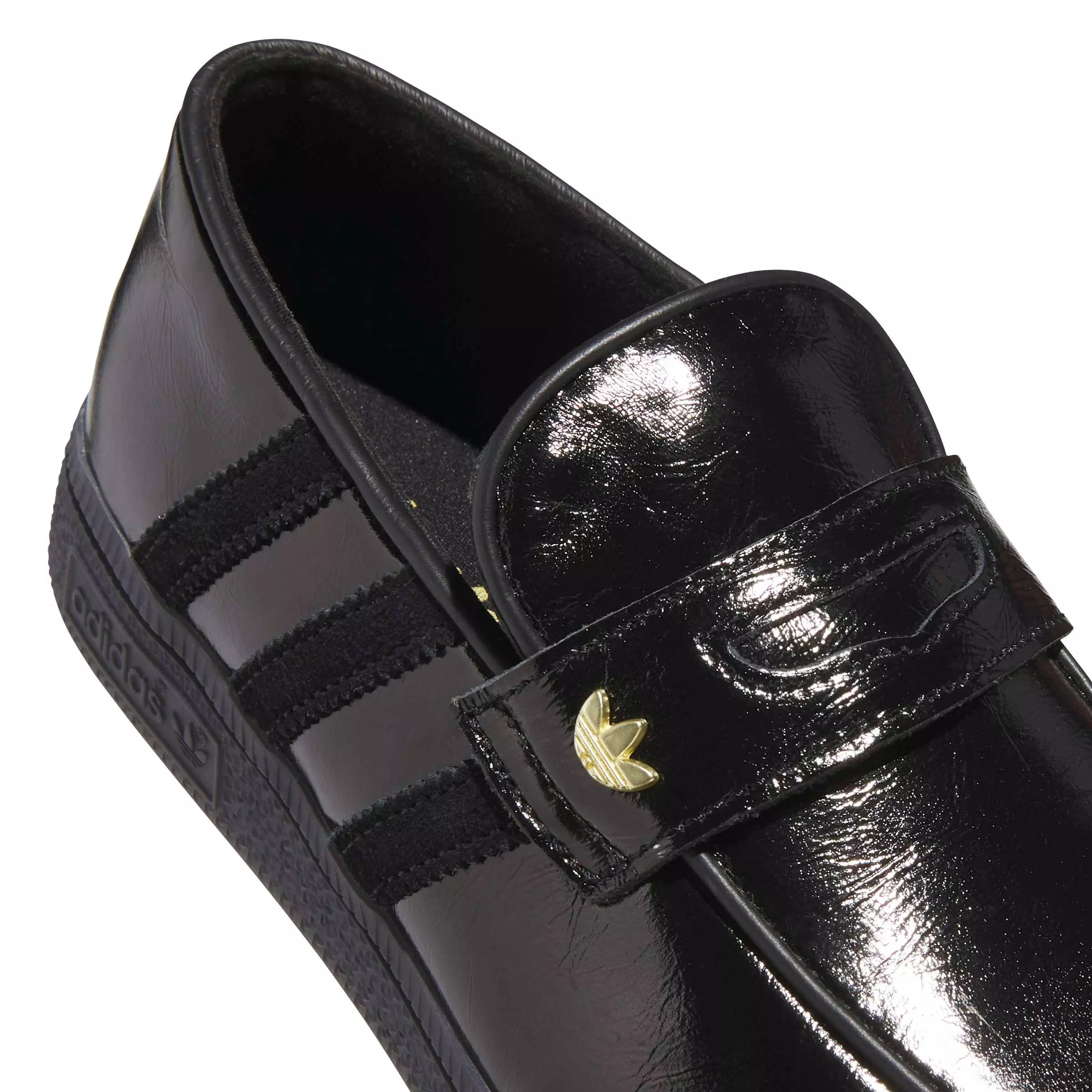 adidas Originals Handball Spezial Loafer "Core Black/Core Black/Gold Metallic" Women's Shoe - BLACK/BLACK/GOLD