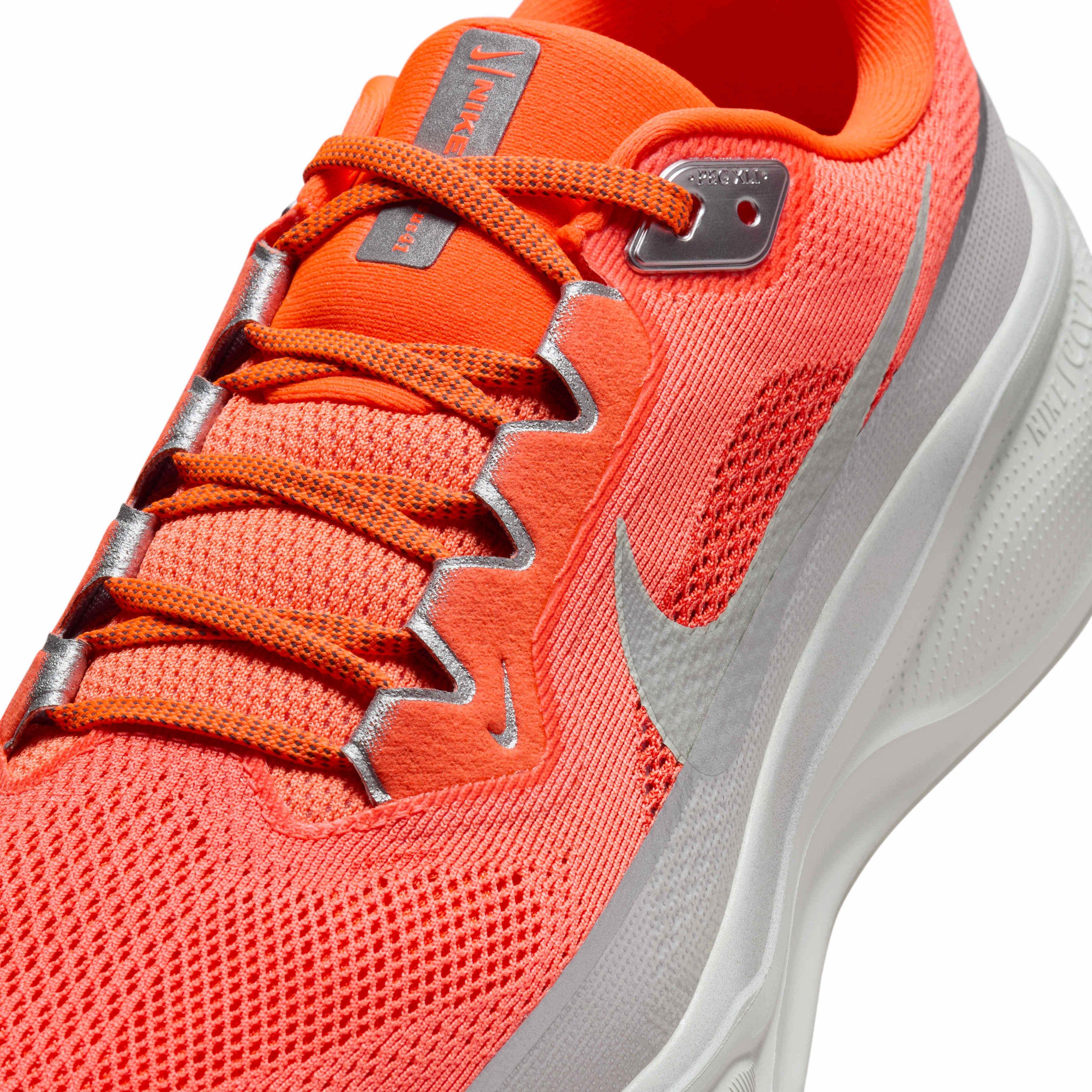 Nike Pegasus 41 "Hyper Crimson/Safety Orange/Photon Dust/Metallic Silver" Men's Running Shoe - CRIMSON/ORANGE/DUST/SILVER Thumbnail View 7