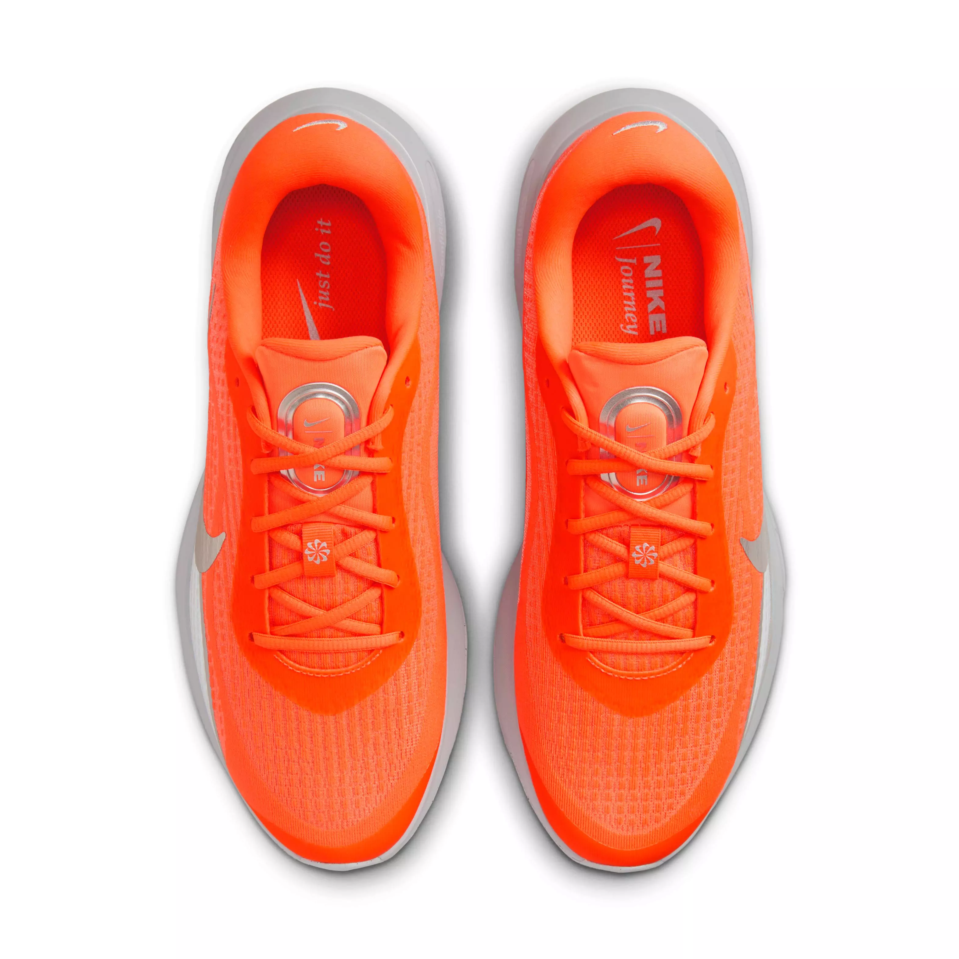 Nike Journey Run "Hyper Crimson/Wolf Grey/Safety Orange/Metallic Silver" Men's Running Shoe - CRIMSON/GREY/ORANGE/SILVER