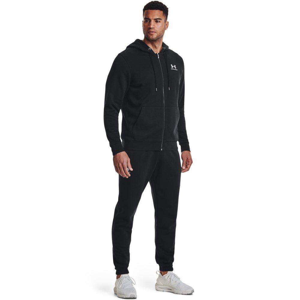 Under Armour Men's Essential Fleece Full-Zip Hoodie-Black - BLACK Thumbnail View 3