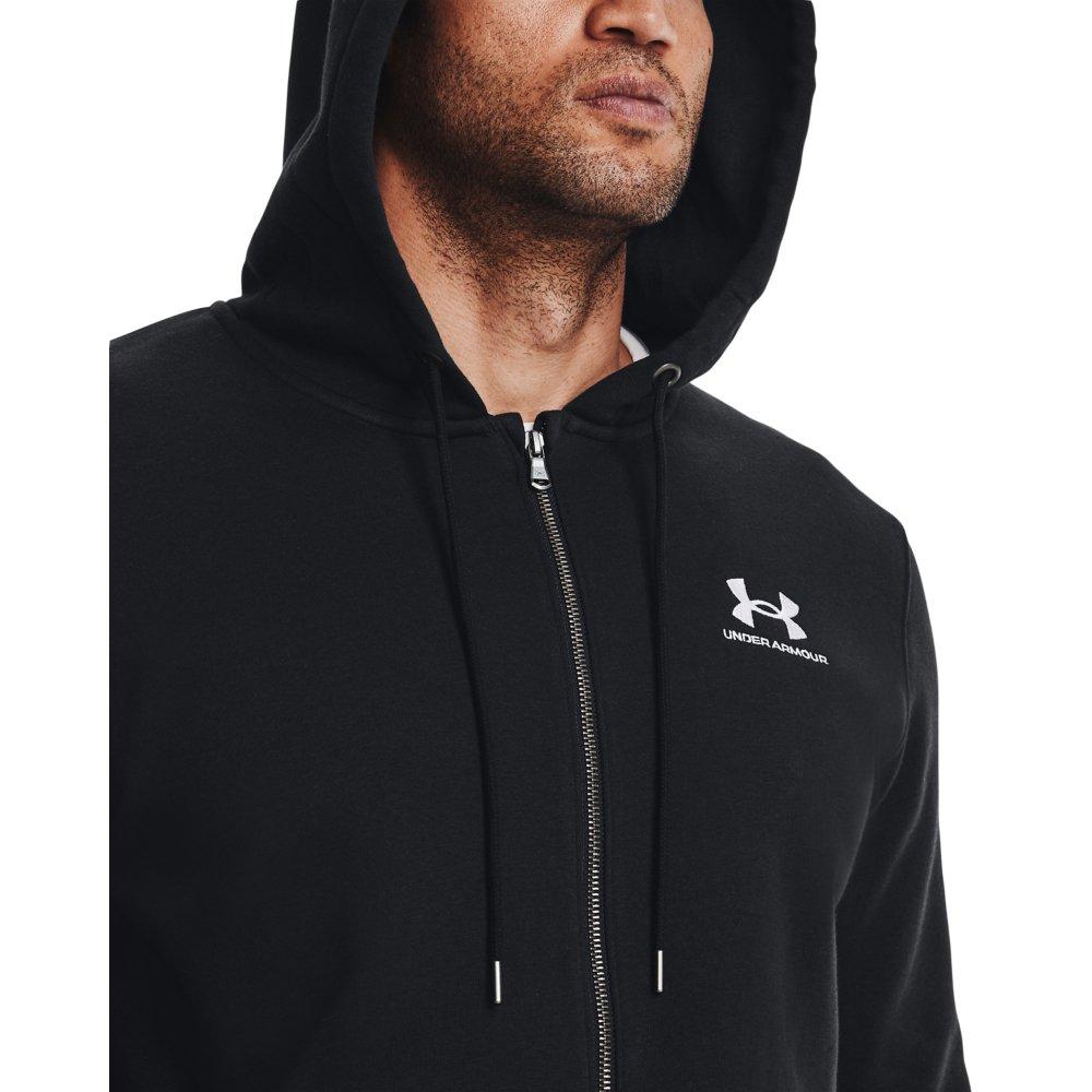 Under Armour Men's Essential Fleece Full-Zip Hoodie-Black - BLACK Thumbnail View 4