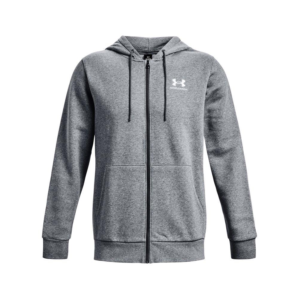 Under Armour Men's Essential Fleece Full-Zip Hoodie-Black - GREY Thumbnail View 5