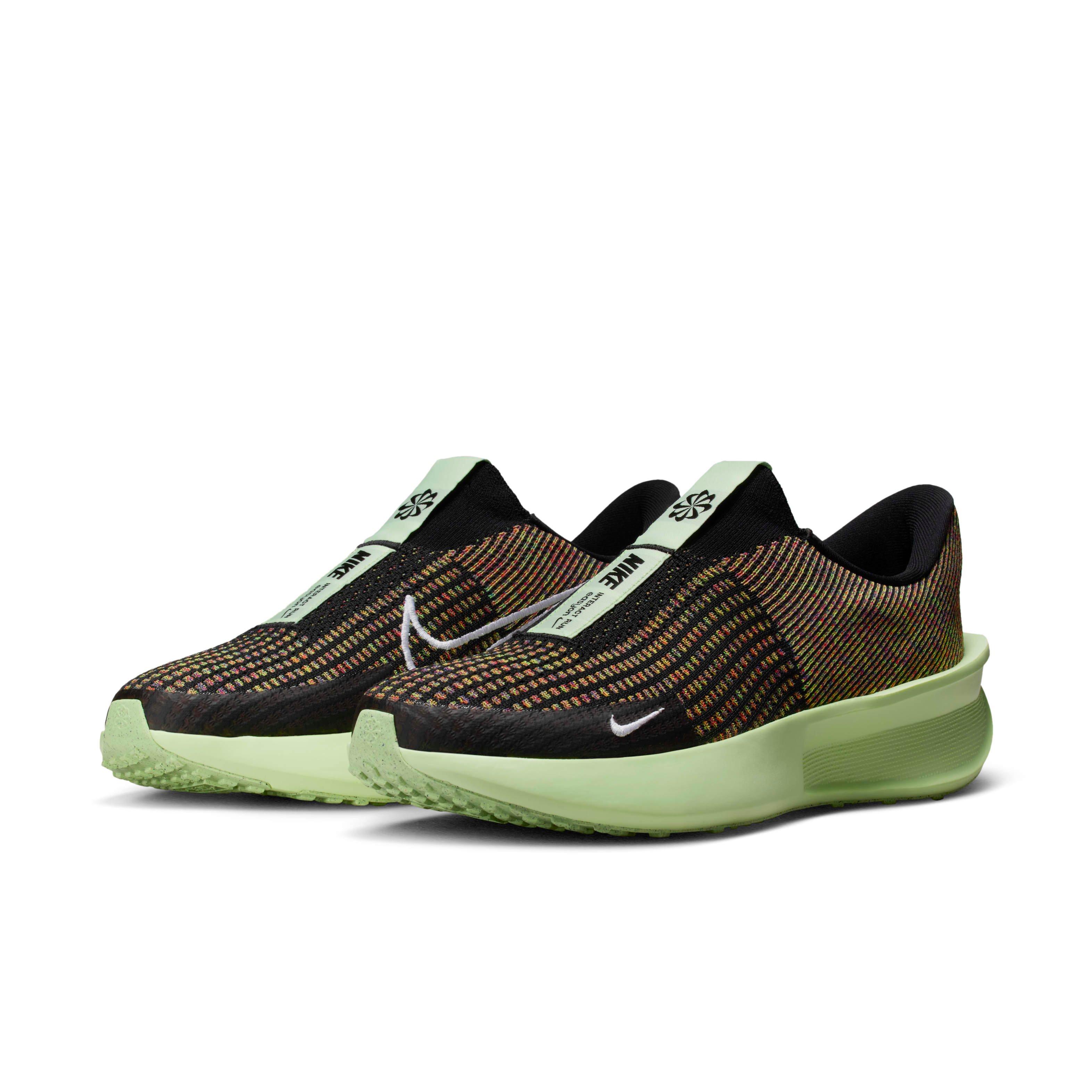 Nike Interact Run EasyOn "Black/Barely Volt/Multi-Color/White" Men's Running Shoe - BLACK/VOLT/MULTI-COLOR/WHITE Thumbnail View 3