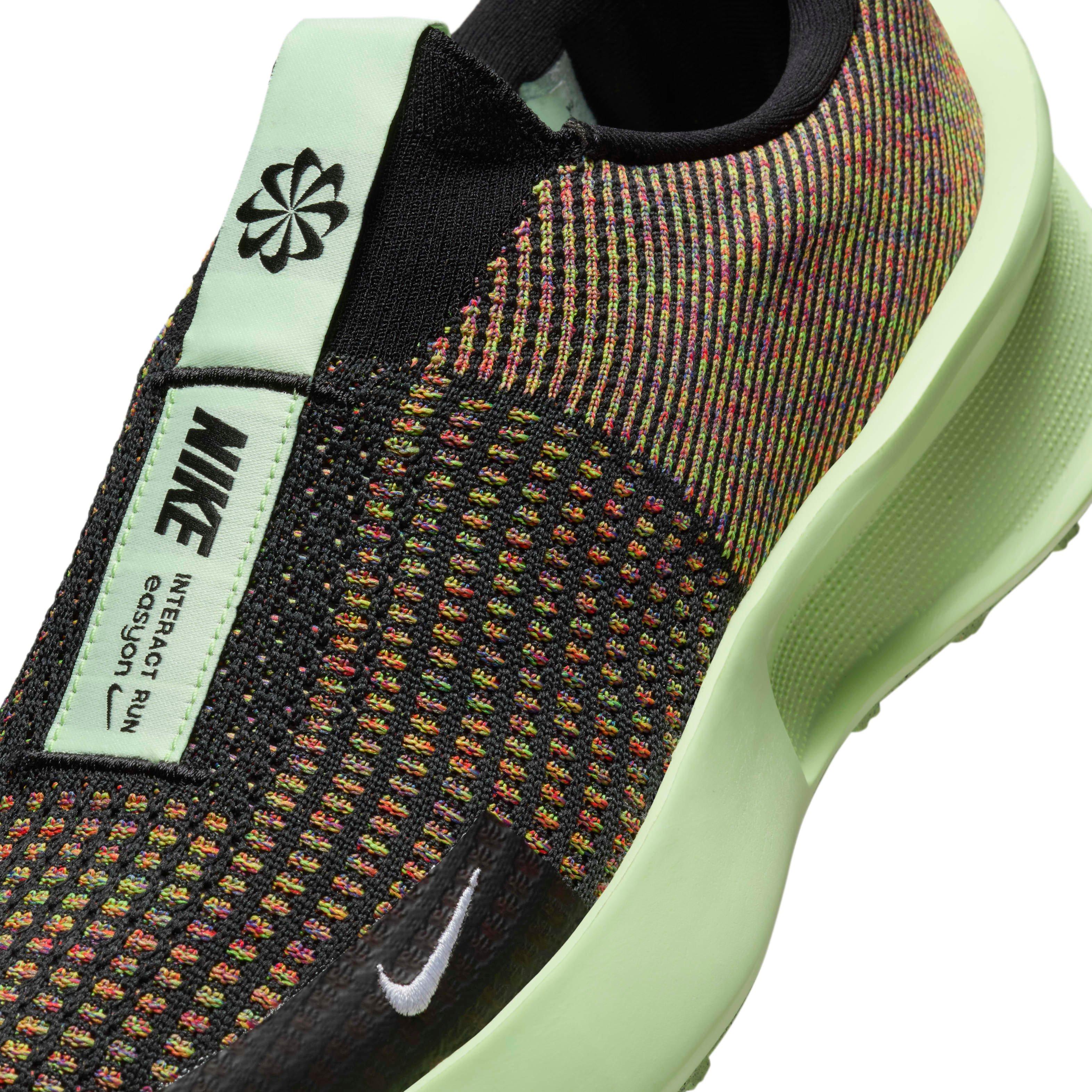 Nike Interact Run EasyOn "Black/Barely Volt/Multi-Color/White" Men's Running Shoe - BLACK/VOLT/MULTI-COLOR/WHITE Thumbnail View 7