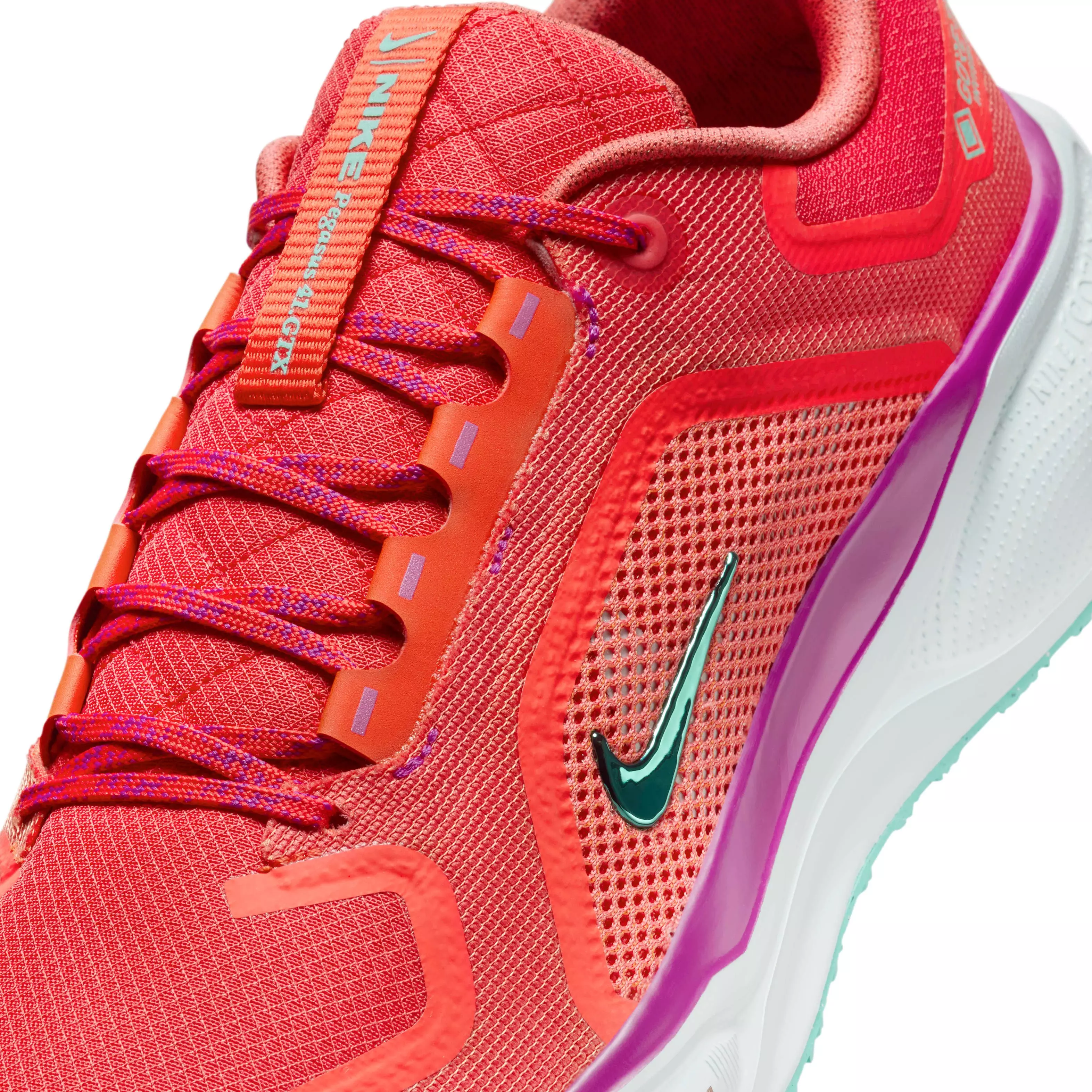 Nike Pegasus 41 GORE-TEX "Picante Red/Bright Crimson/Vivid Grape/Green Frost" Men's Running Shoe - RED/CRIMSON/GRAPE/GREEN