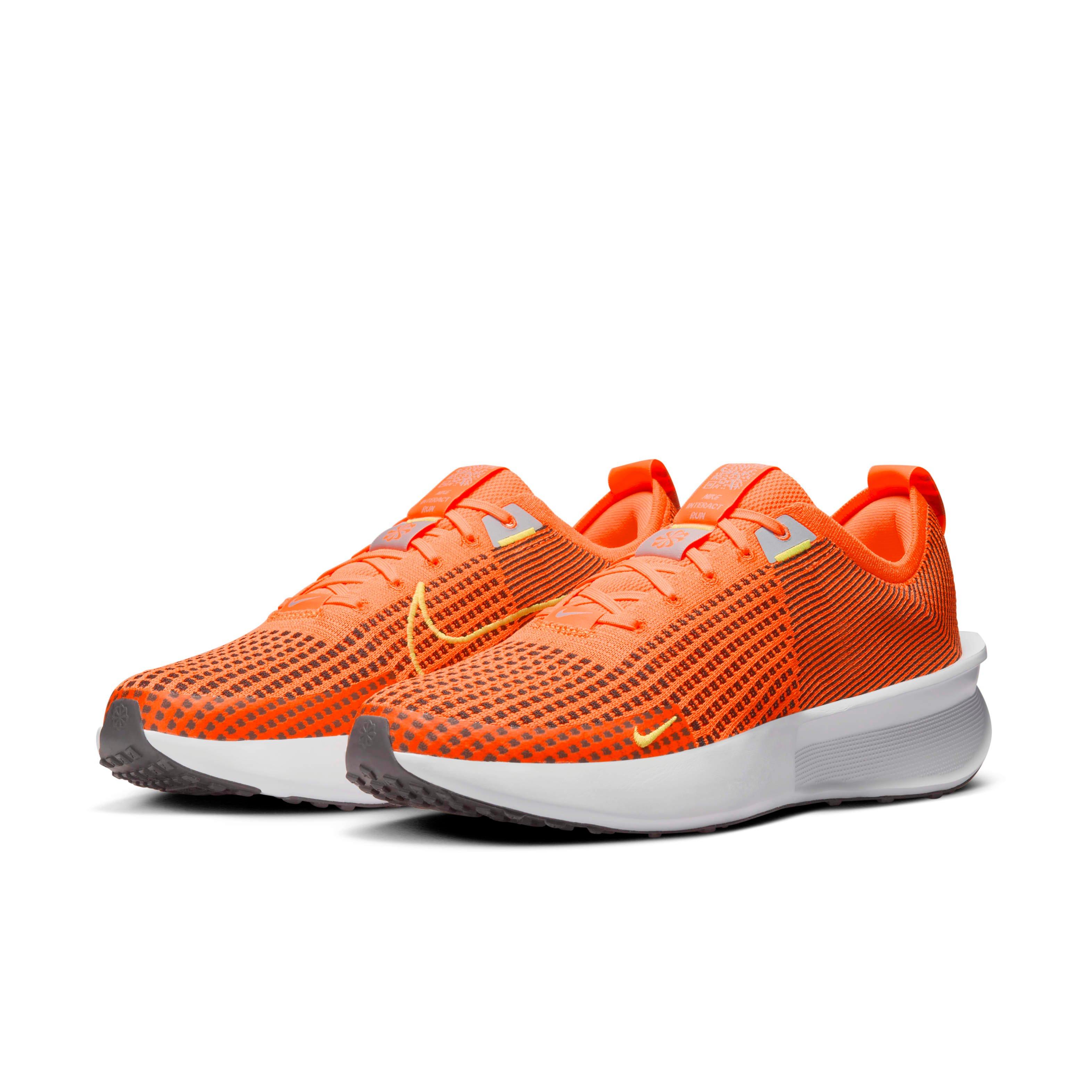Nike Interact Run "Total Orange/Football Grey/Black/Volt" Men's Running Shoe - ORANGE/GREY/BLACK/VOLT Thumbnail View 3