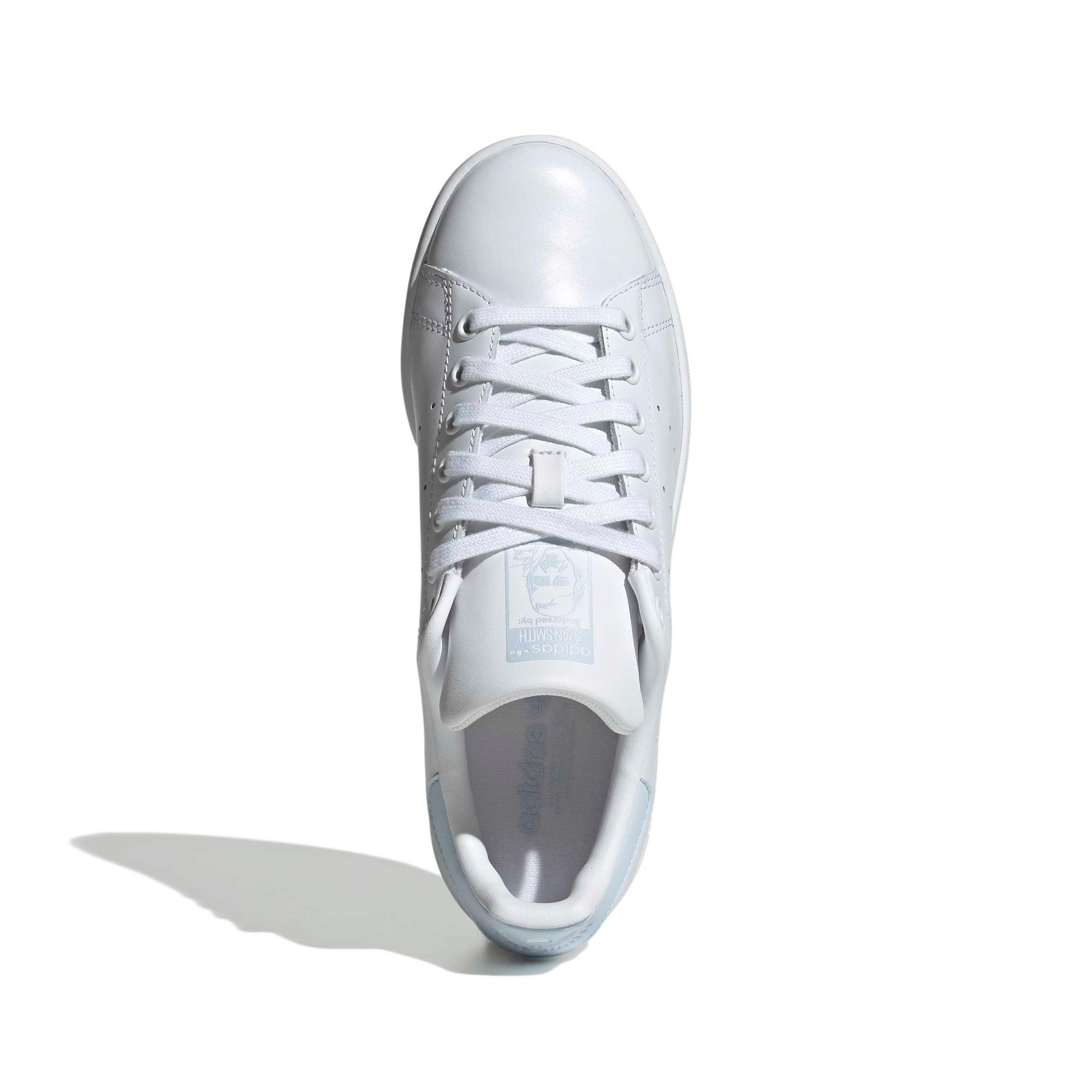 adidas Originals Stan Smith "Ftwr White/Ftwr White/Crystal Sky" Women's Shoe - WHITE/WHITE/SKY Thumbnail View 5