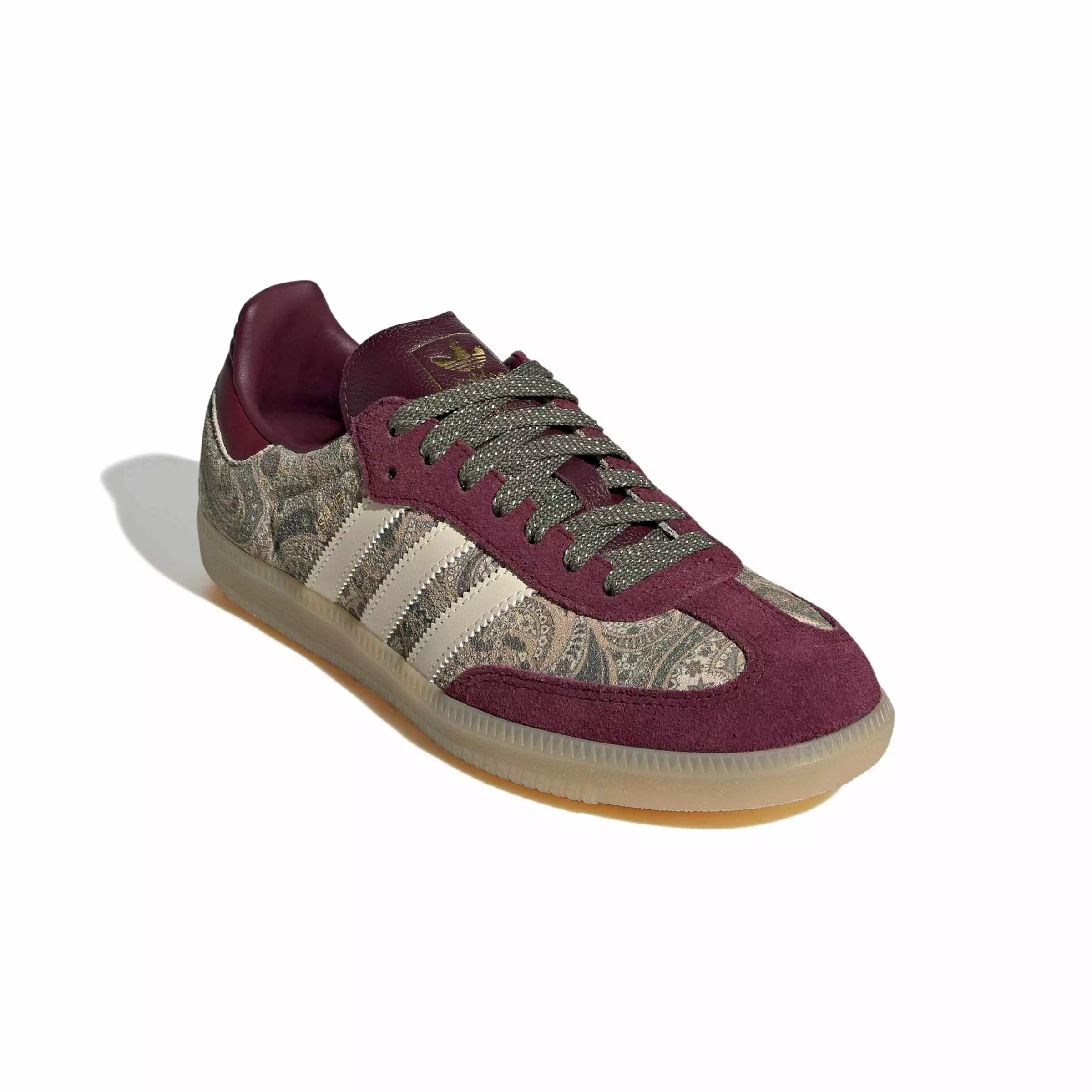adidas Originals Liberty London Samba OG "Maroon/Warm Vanilla/Olive Strata" Women's Shoe - MAROON/VANILLA/OLIVE