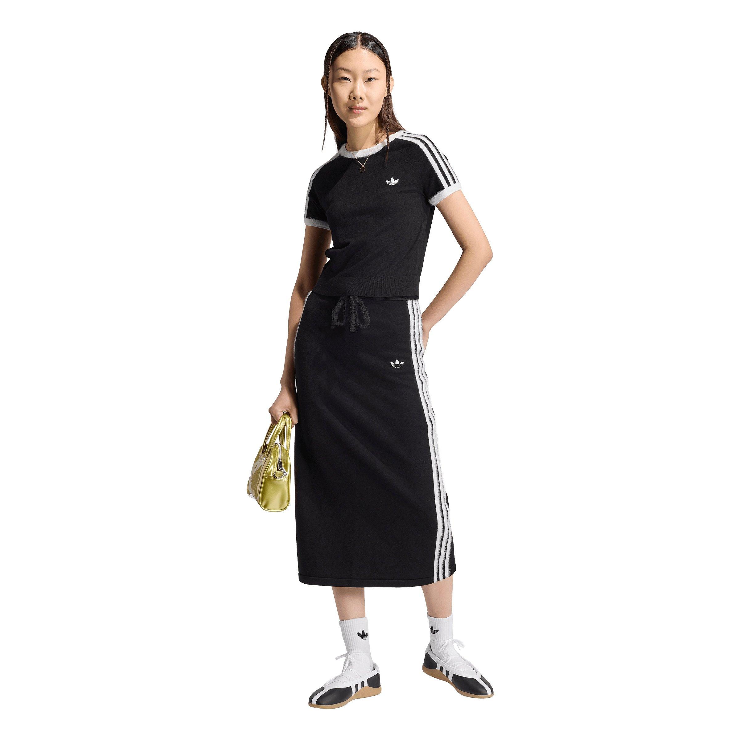 adidas Originals Women's Knitted Skirt - Black/White - BLACK/WHITE