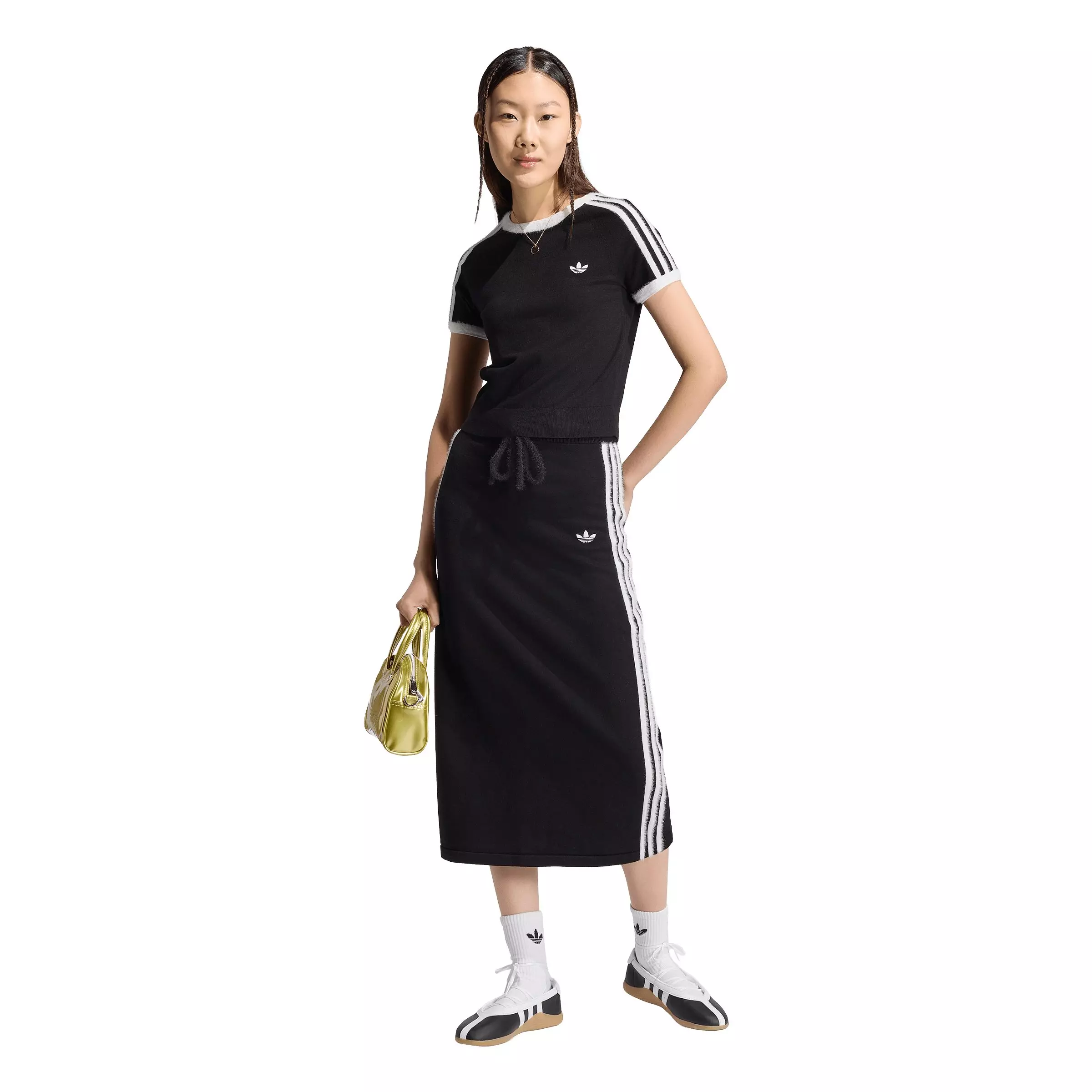 adidas Originals Women's Knitted Skirt - Black/White - BLACK/WHITE