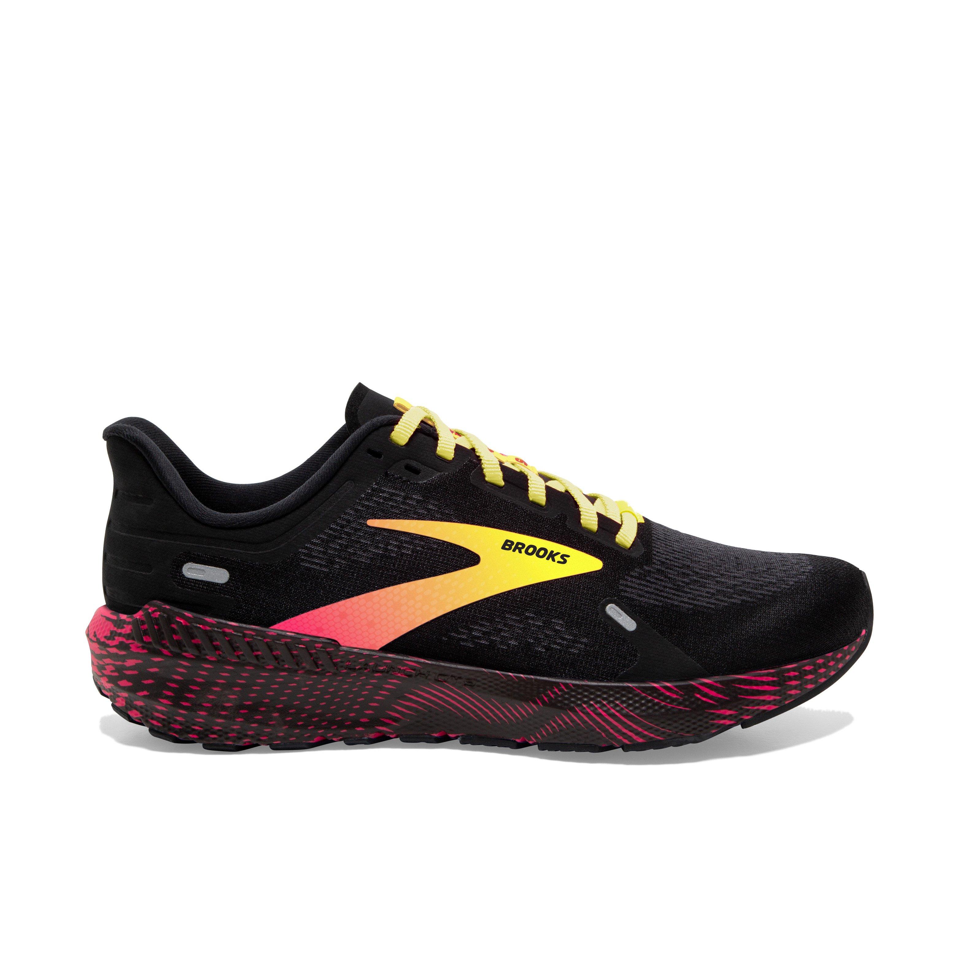 Brooks Launch GTS 9 Black Pink Yellow Men s Running Shoe Hibbett