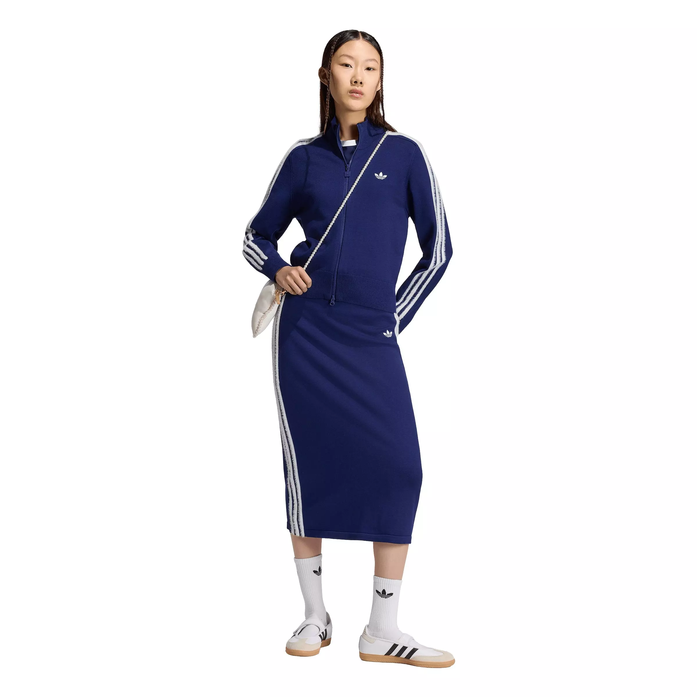 adidas Originals Women's Knitted Skirt - Blue/White - BLUE/WHITE